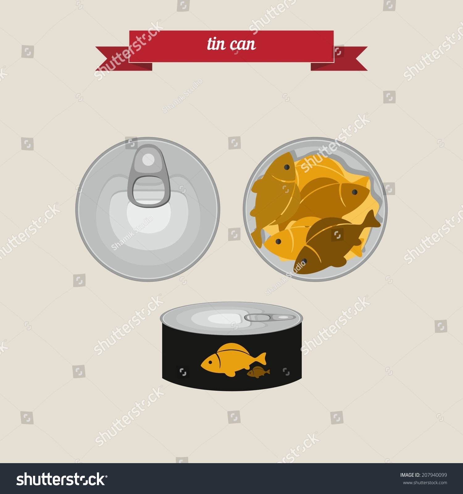 Tin Can Flat Style Design Vector Stock Vector 207940099 - Shutterstock