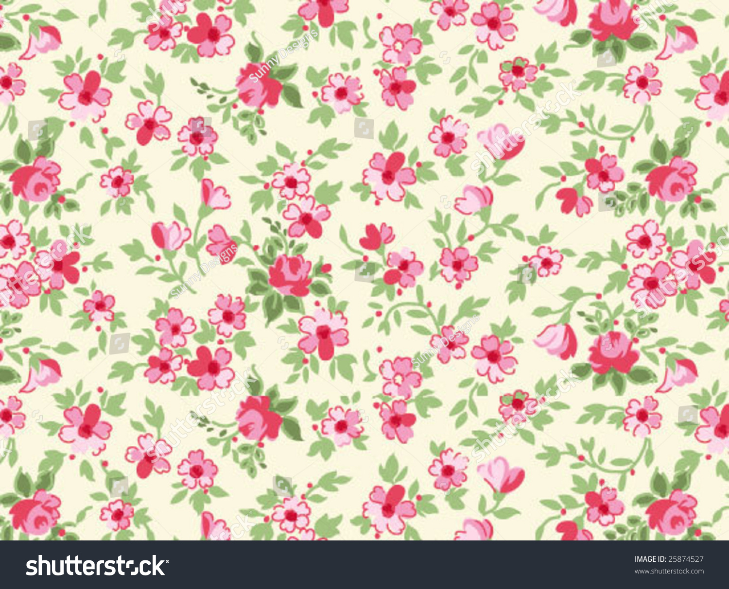 Tiny Floral Seamless Background Stock Vector Illustration 25874527 : Shutterstock