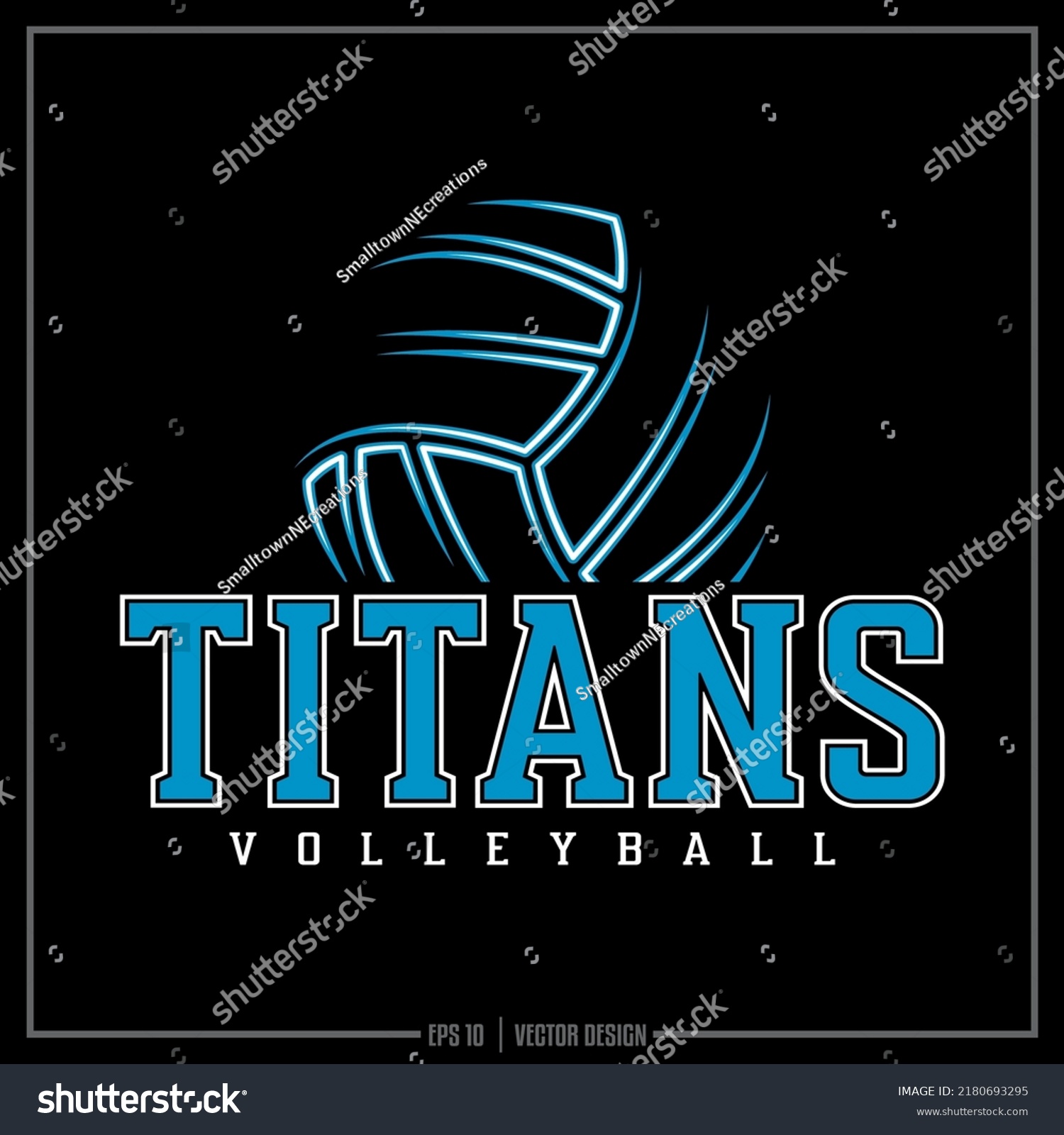 Titans Volleyball Insignia Modern Vector Background Stock Vector