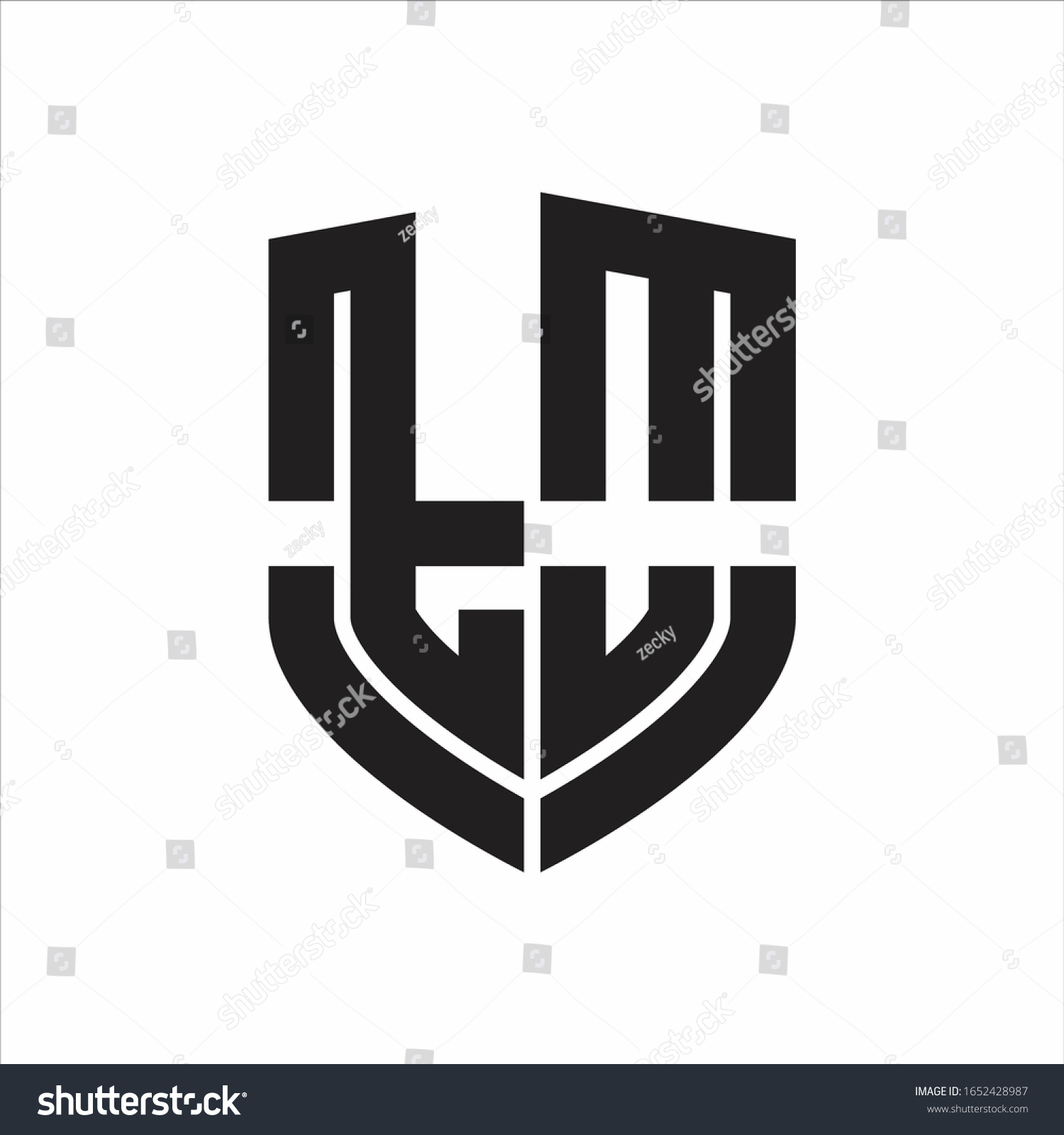 Logo Monogram Emblem Shield Shape Design Stock Vector Royalty Free