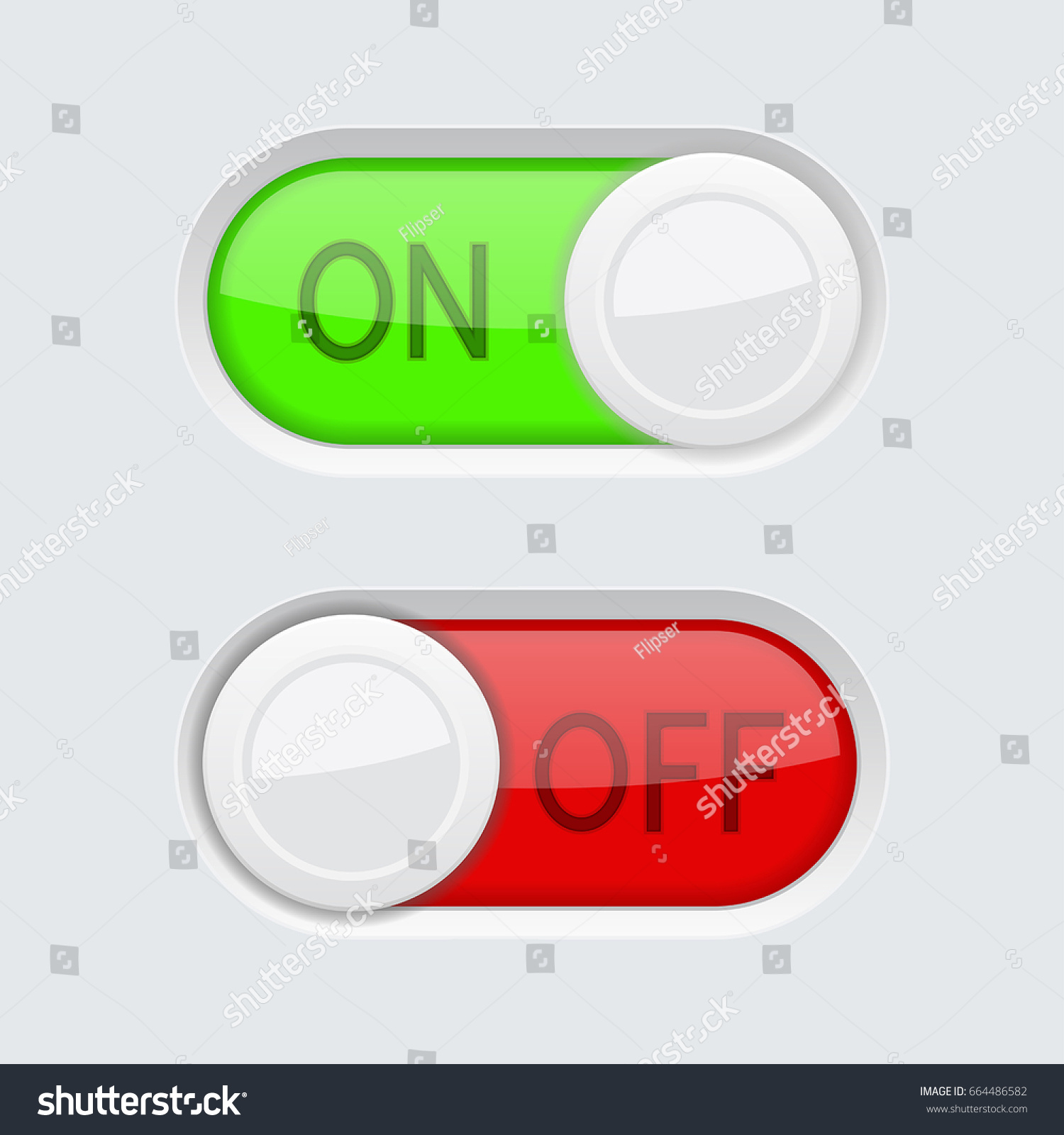 Toggle Switch Buttons On Off Vector Stock Vector Royalty Free