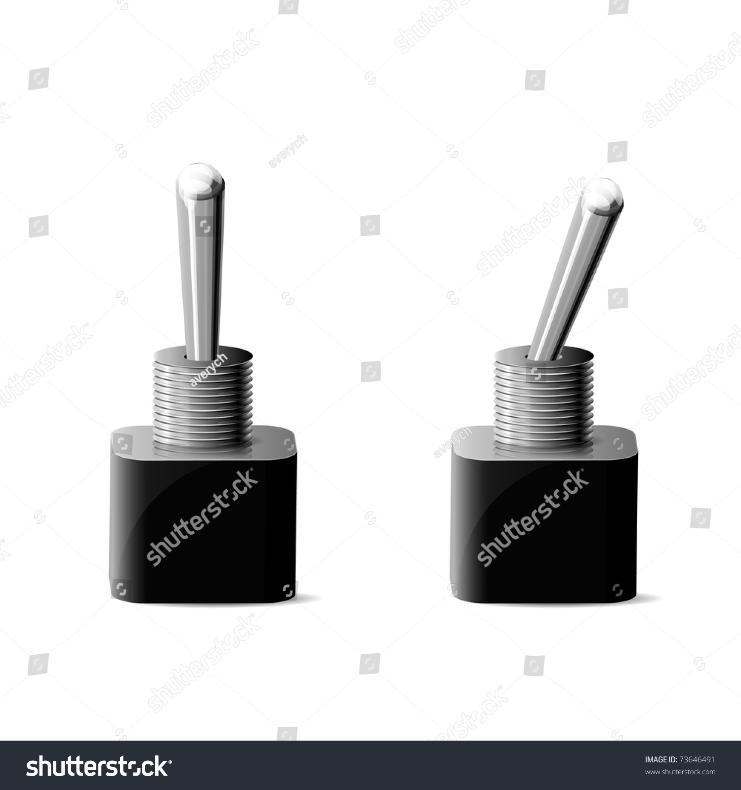 Toggle Switch Isolated On White Stock Vector Illustration 73646491