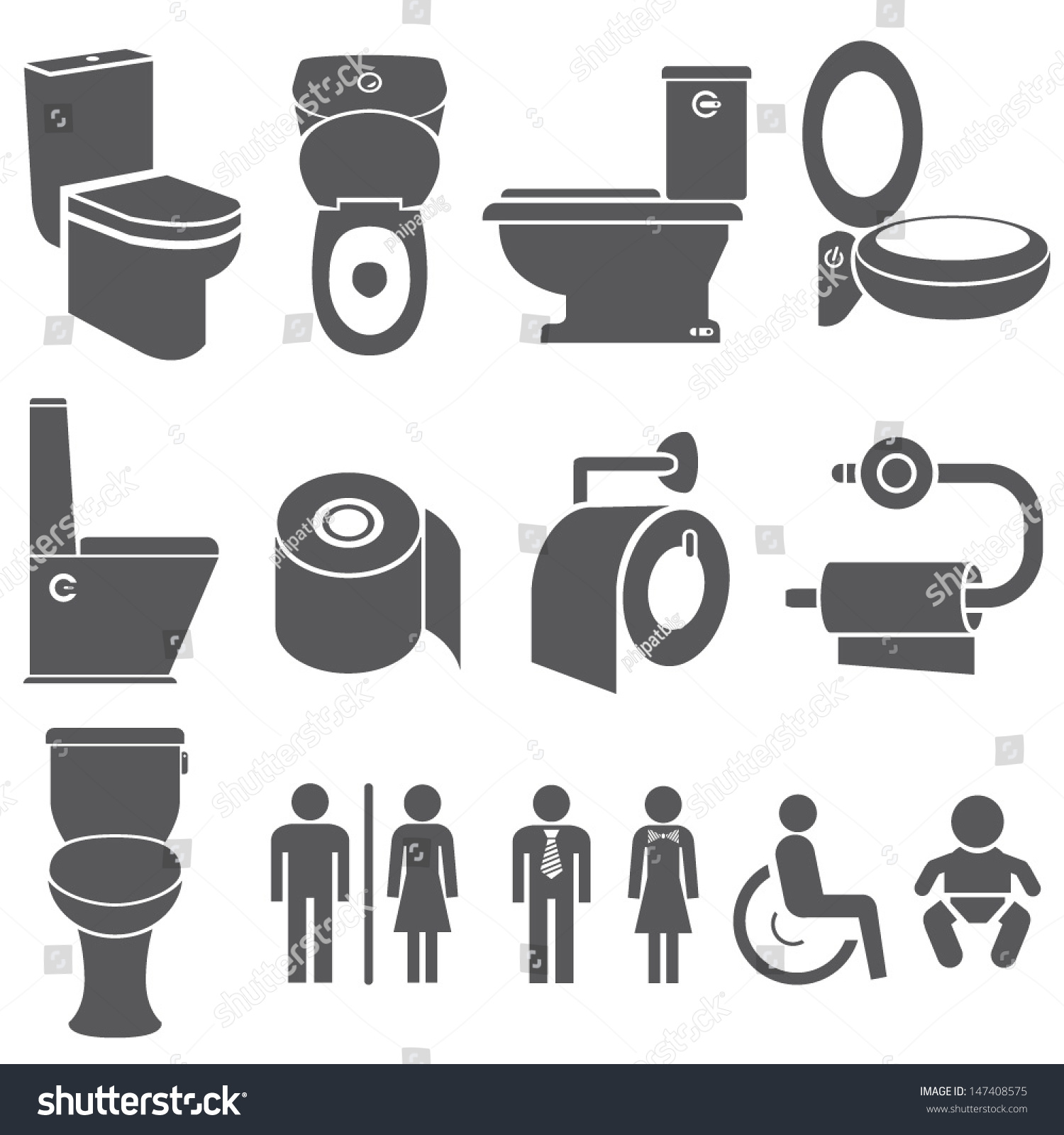 Toilet Vector Set Toilet Icons Set Shutterstock