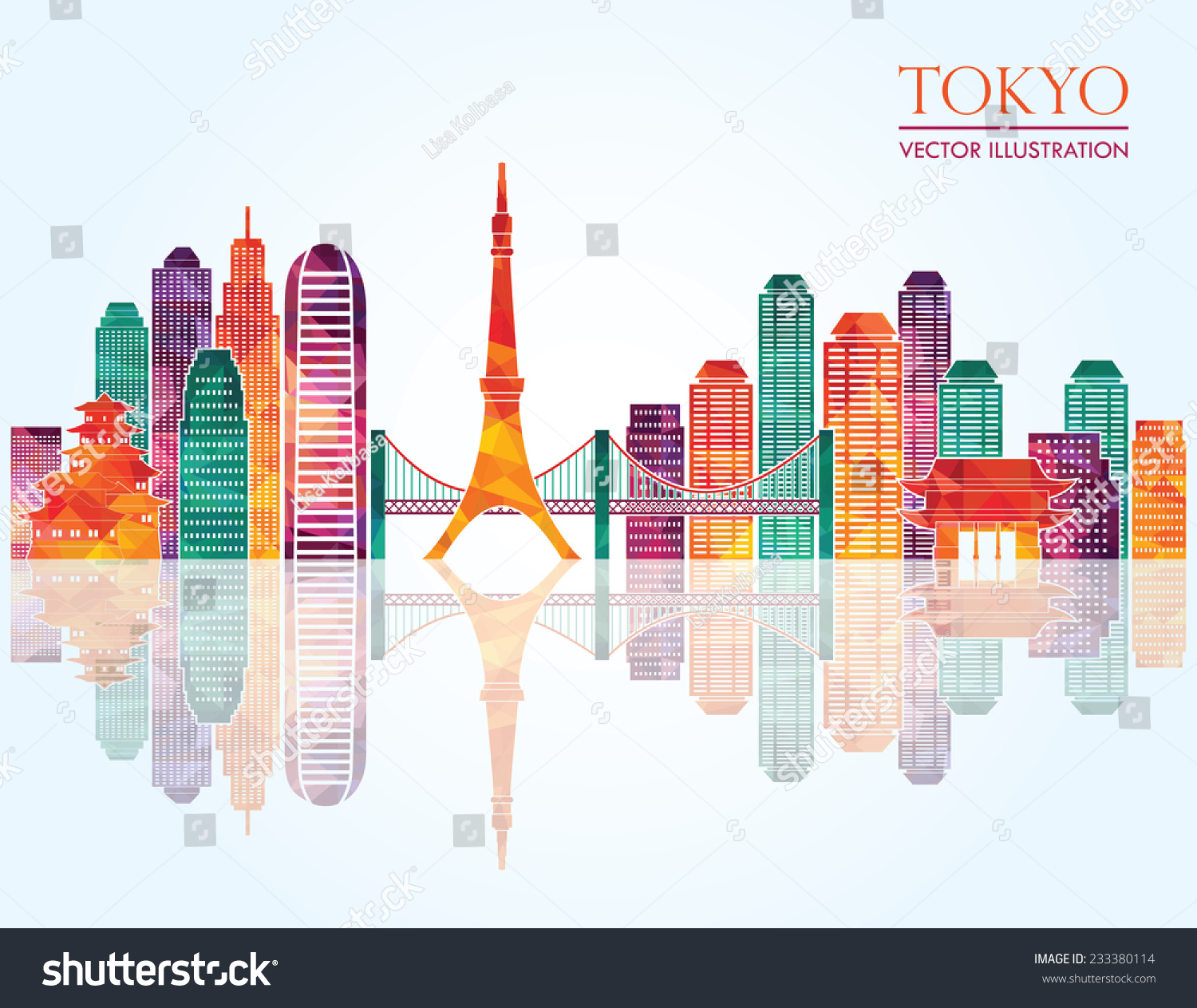 Tokyo Skyline Vector Illustration Shutterstock