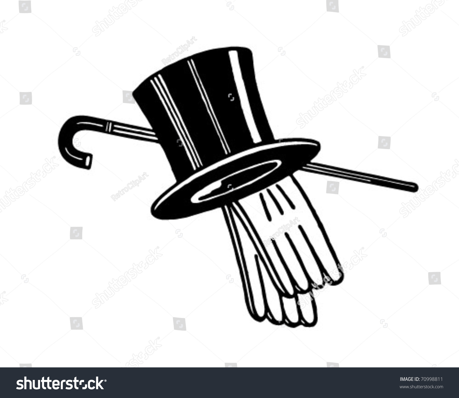 clipart top hat and cane - photo #15