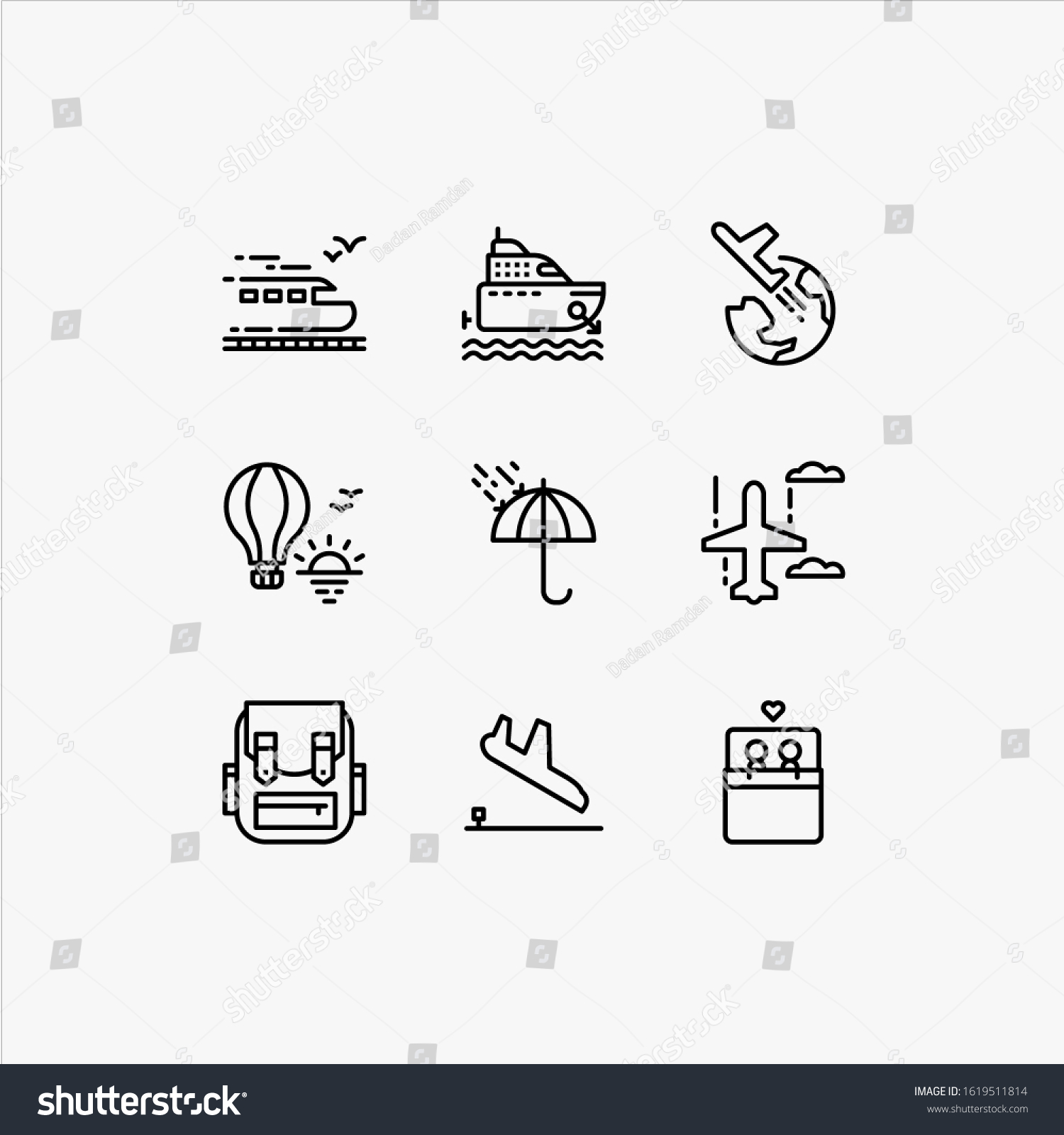 Tour Travel Icon Set Vector Illustration Stock Vector Royalty Free