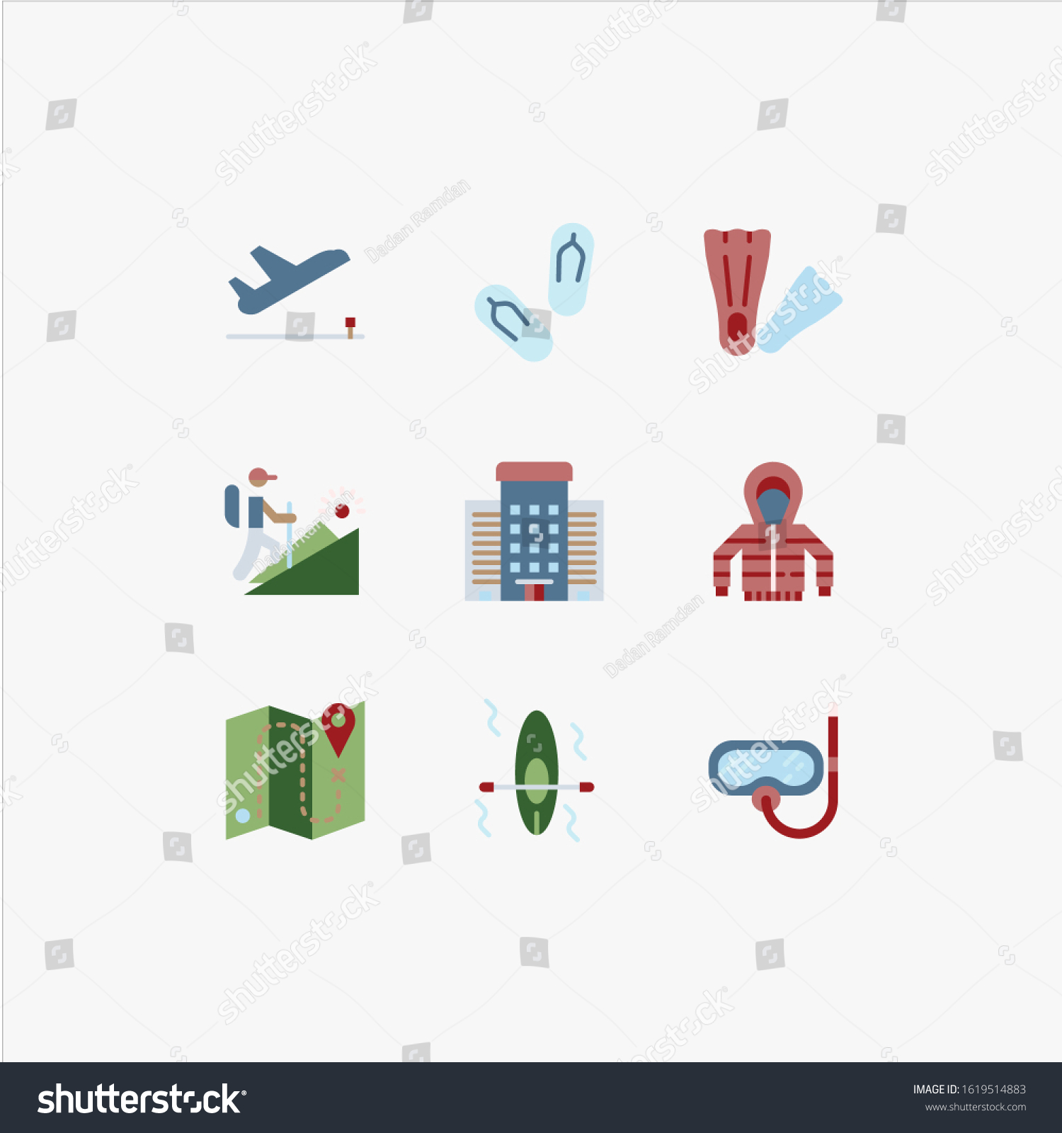 Tour Travel Icon Set Vector Illustration Stock Vector Royalty Free