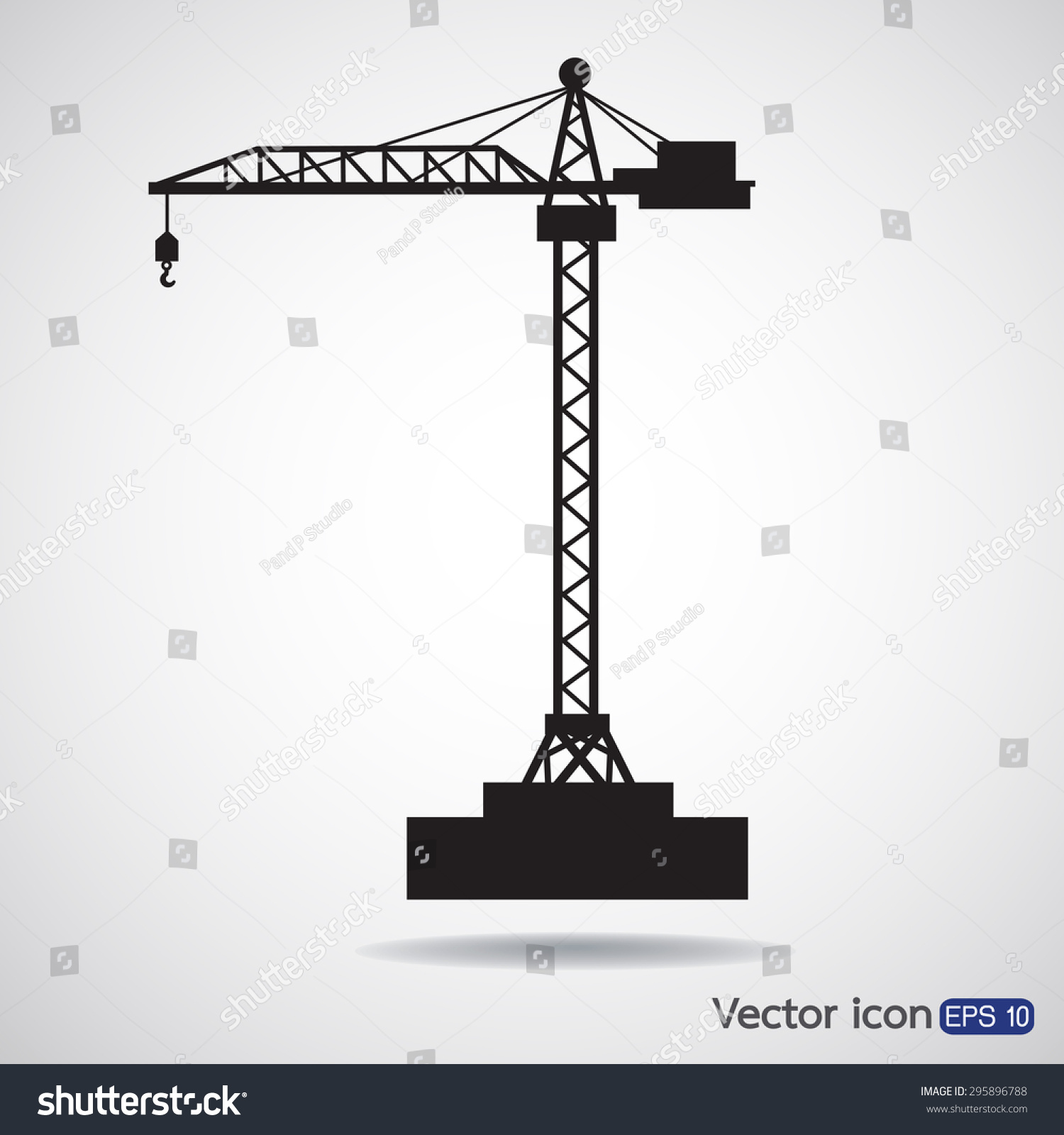 Tower Crane Vector Icon - 295896788 : Shutterstock