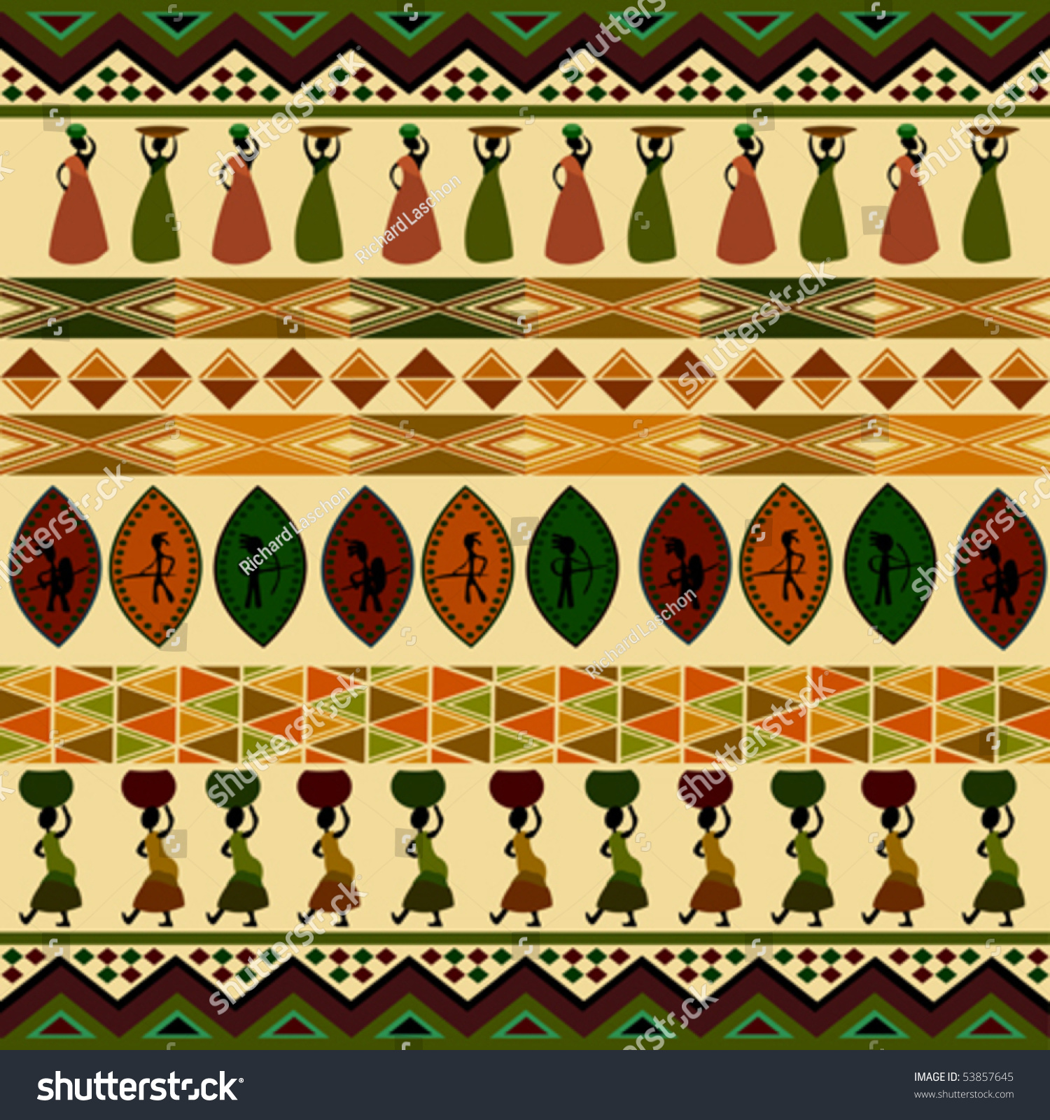 Traditional African Pattern Stock Vector Illustration 53857645