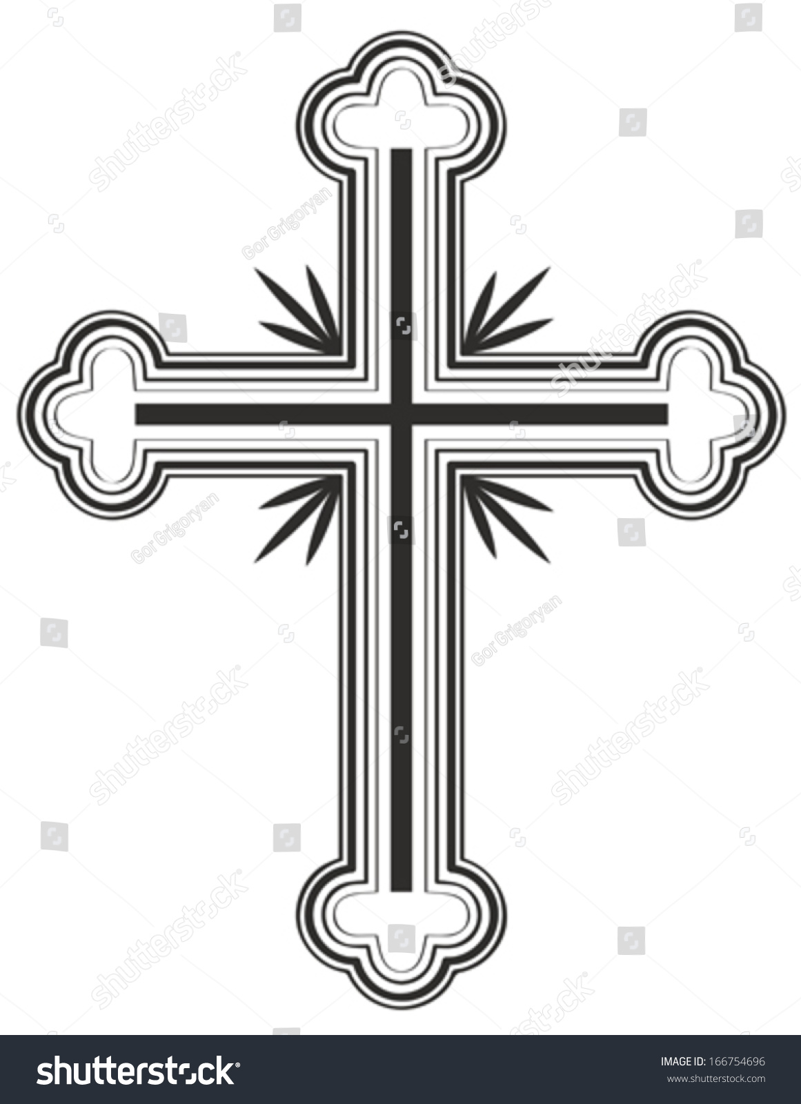 Traditional Armenian Apostolic Church Cross Clip Art. Vector 