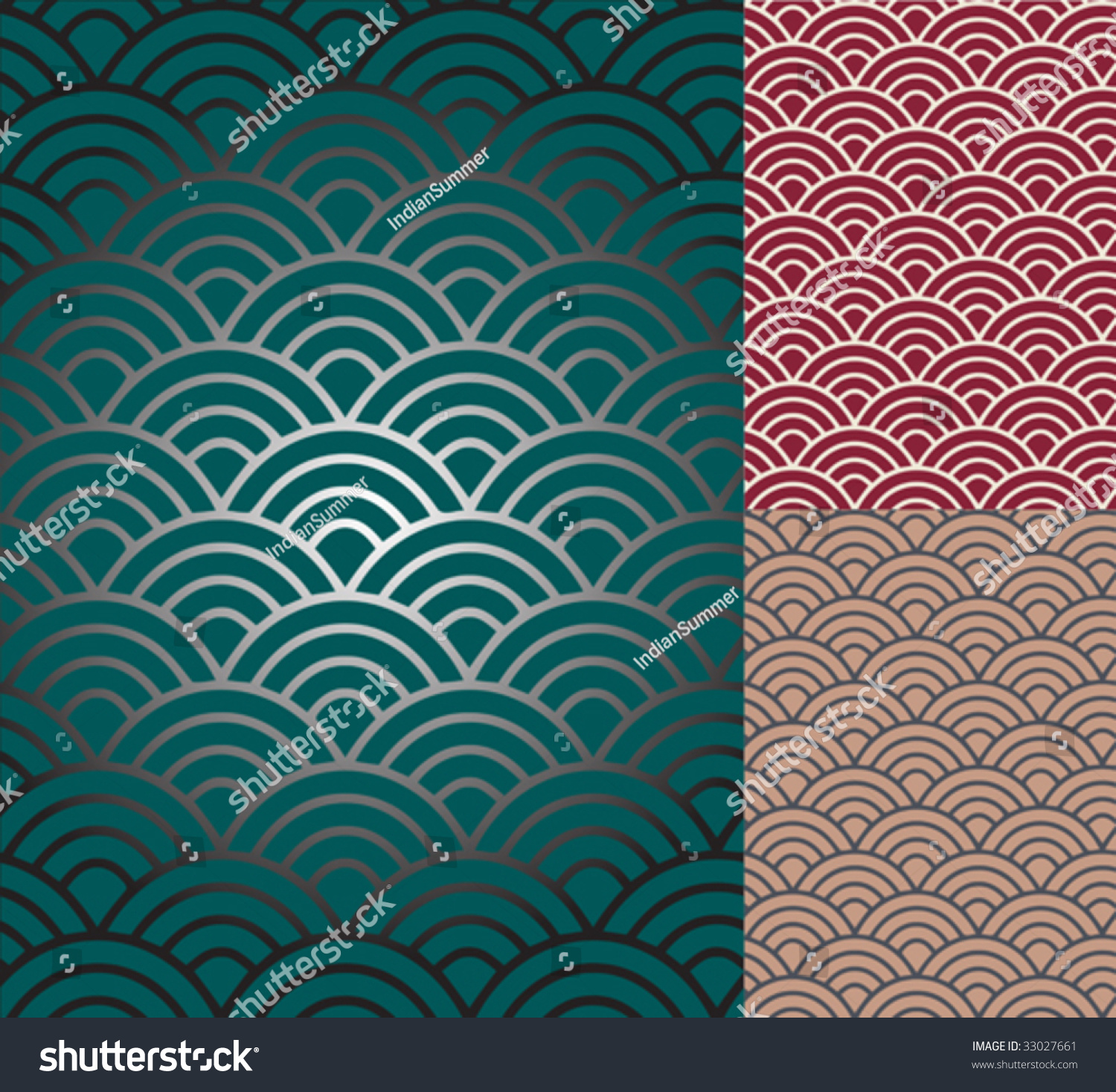 Traditional Japanese Ornamental Pattern- Seigaiha. Vector Format