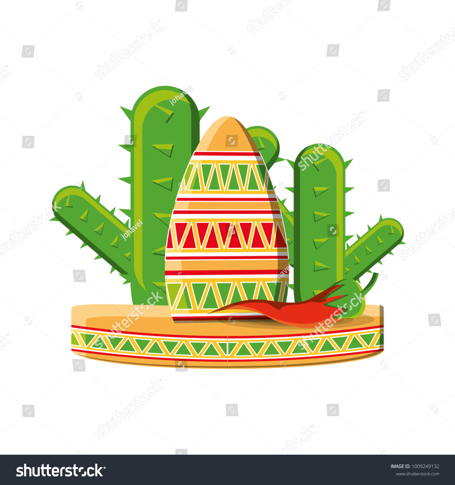 Traditional Mexican Sombrero Hat Stock Vector Royalty Free