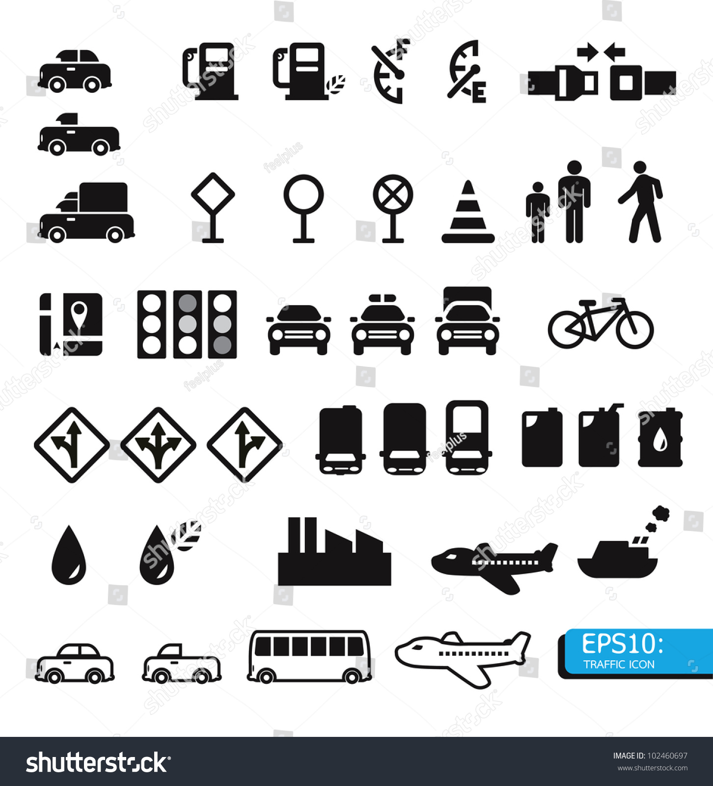 Traffic Icons Stock Vector Illustration 102460697 : Shutterstock