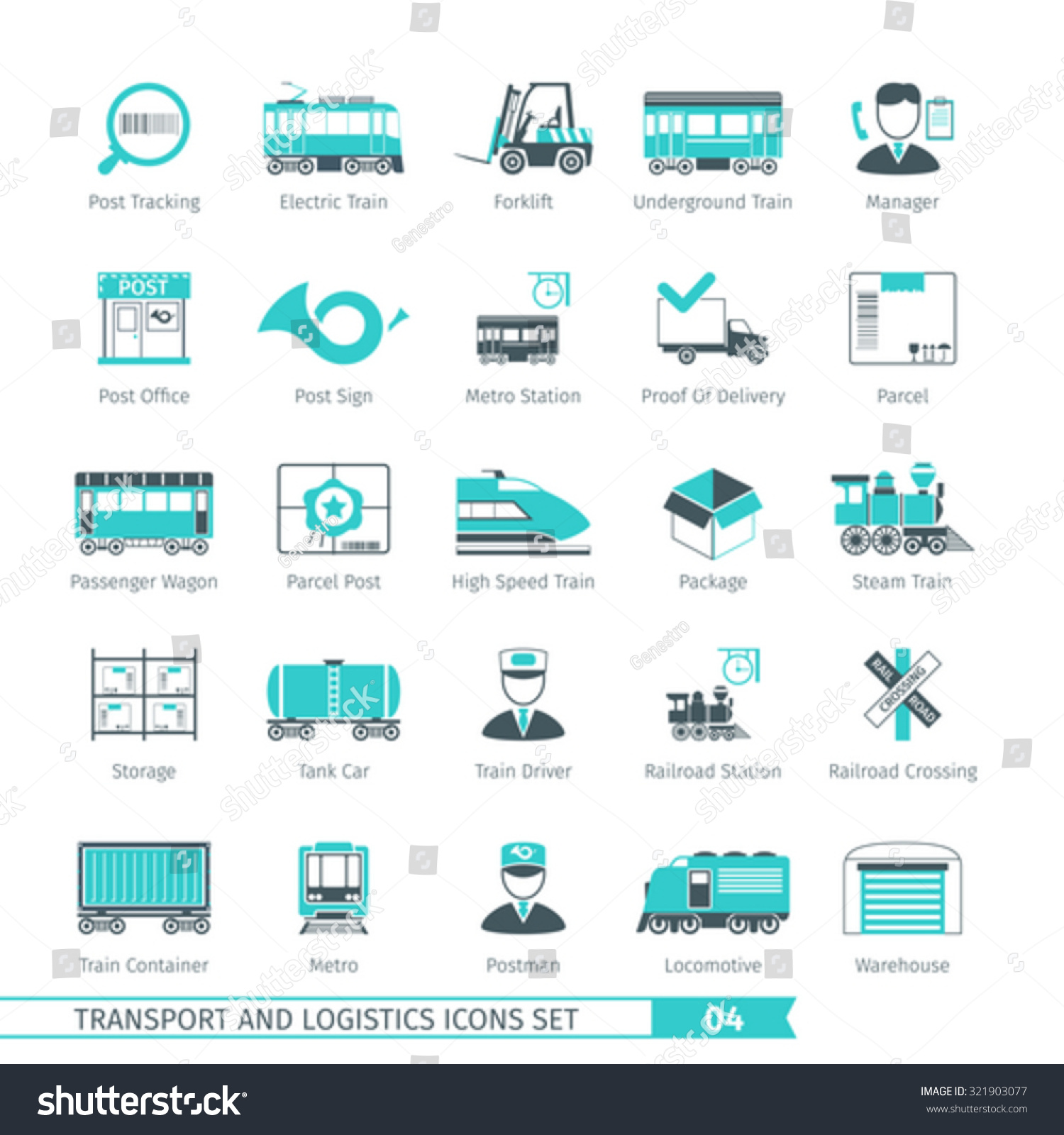 Transport Logistics Icons Set Stock Vector Shutterstock