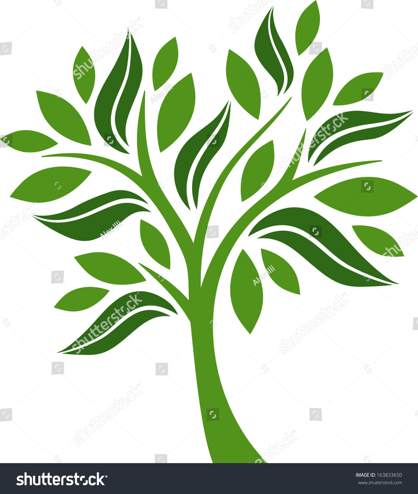 Tree Icon Stock Vector Illustration 163833650 : Shutterstock