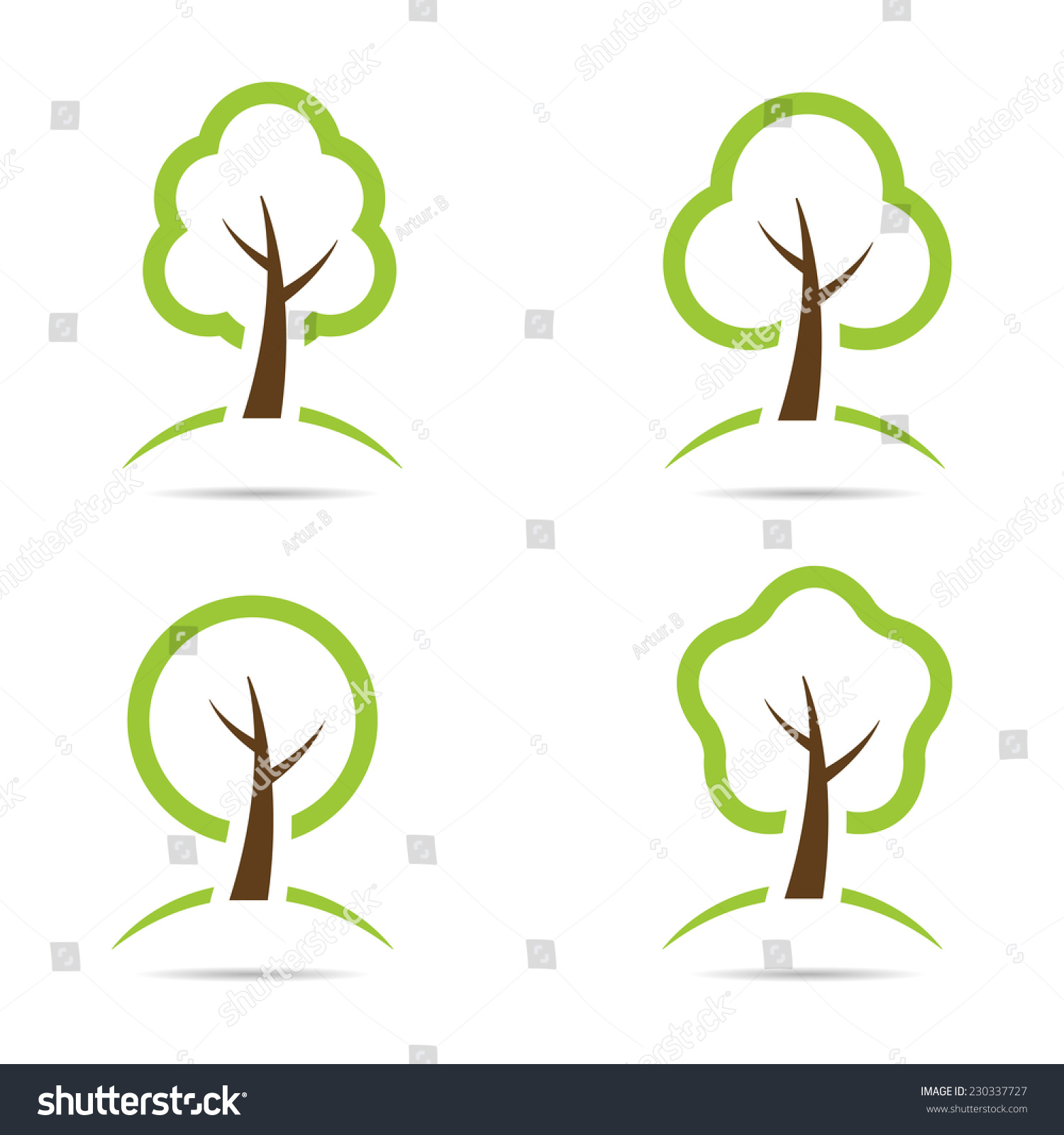 Tree Icons. Stock Vector 230337727 : Shutterstock