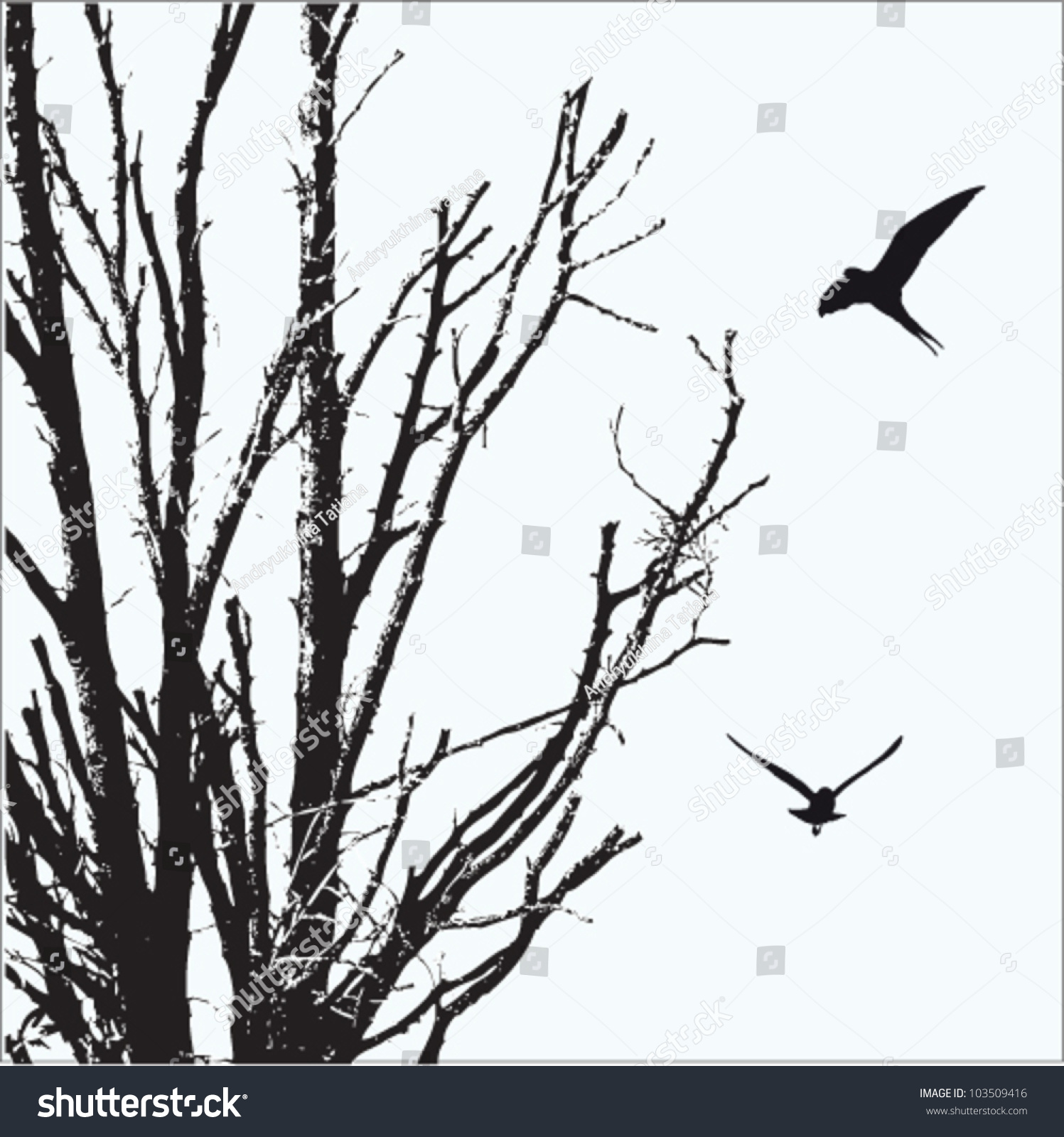 Tree Silhouette - Detailed Vector - 103509416 : Shutterstock