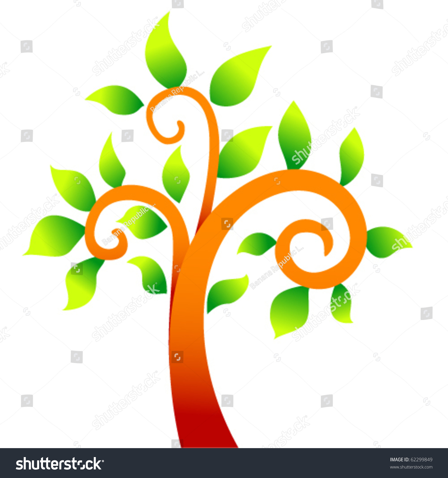 Tree Symbol Graphic Design Stock Vector Illustration 62299849
