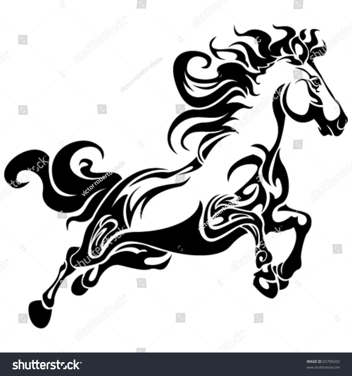 Tribal Horse Stock Vector 65709202 Shutterstock