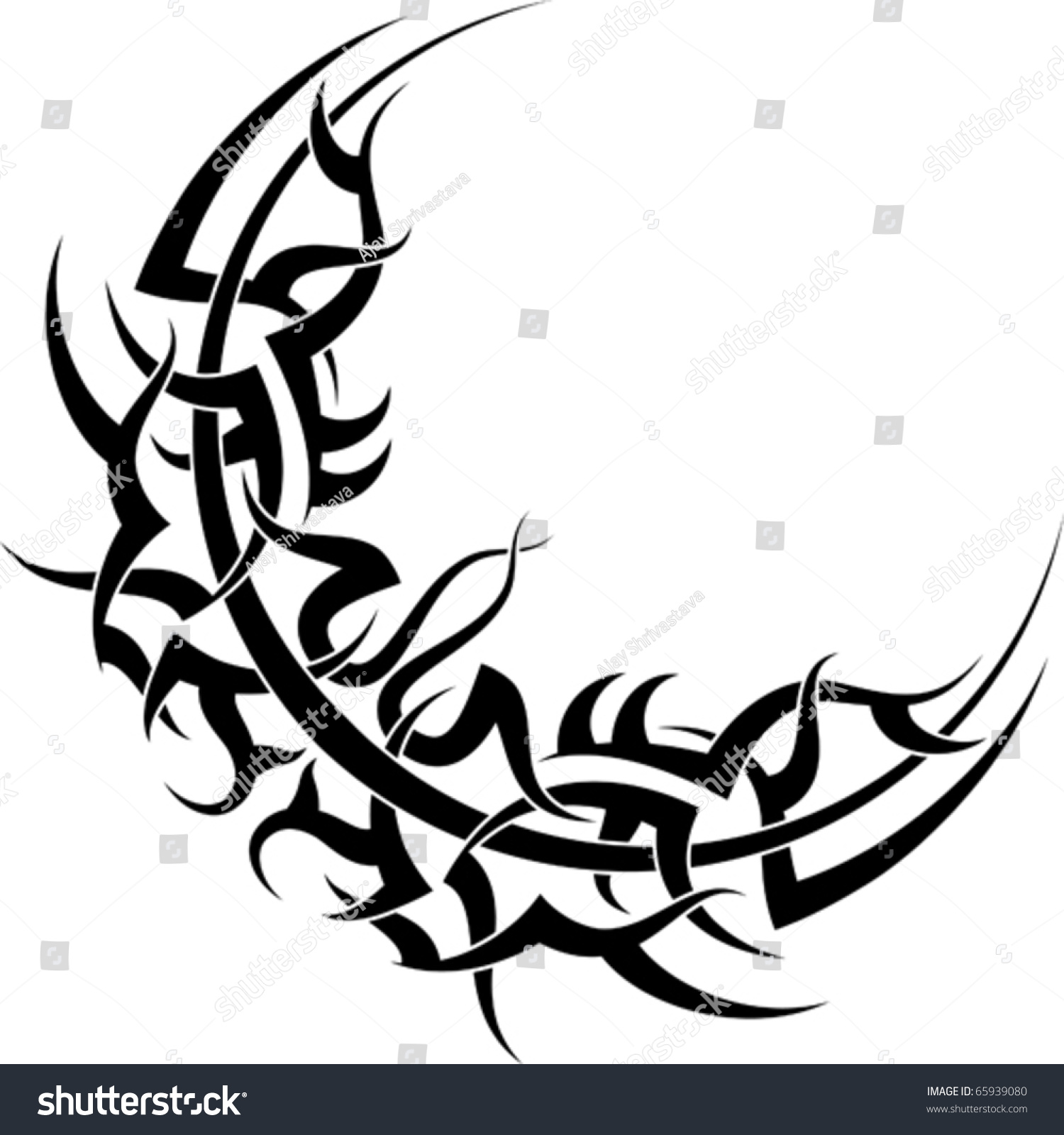 Tribal Moon Tattoo Stock Vector 65939080 Shutterstock