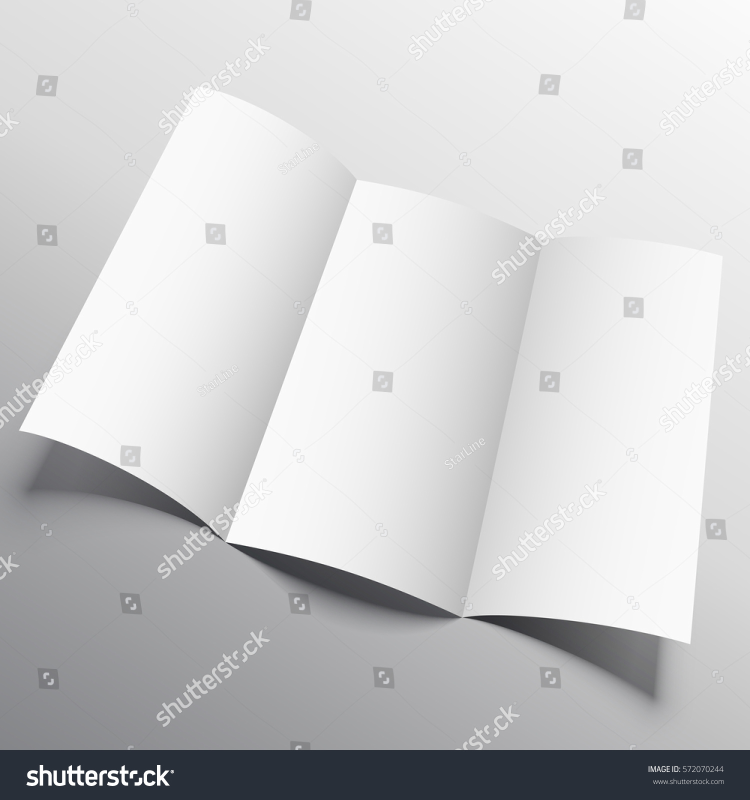 Trifold Brochure Mockup Perspective Style Stock Vector Royalty Free