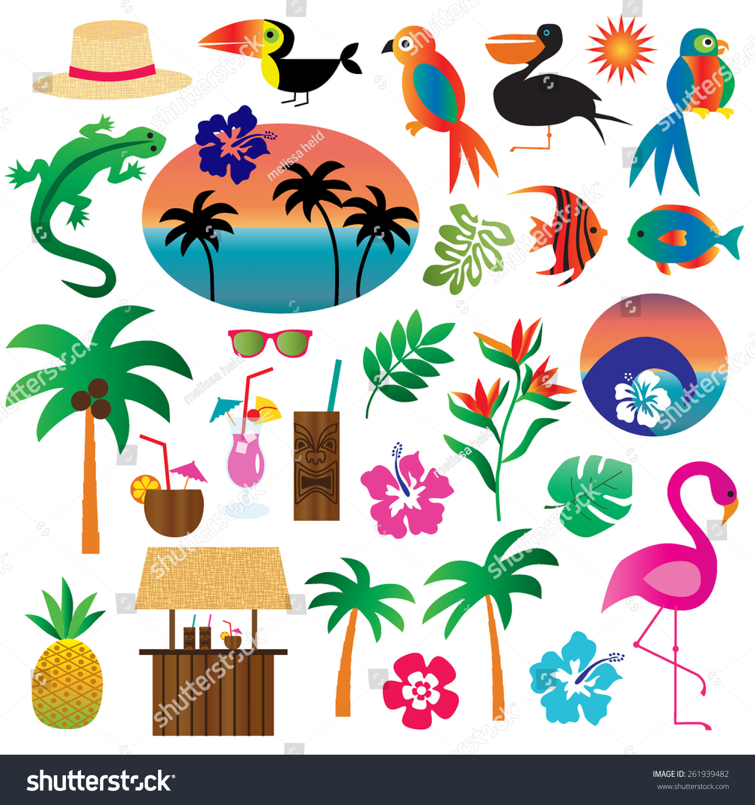 Tropical Clip Art Stock Vector Illustration 261939482 : Shutterstock