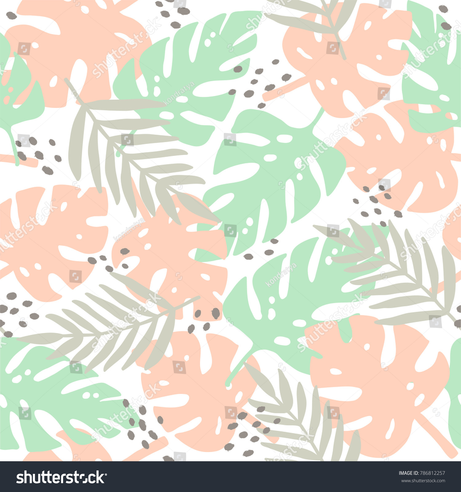 Tropical Leaves Summer Seamless Pattern Vector Stock Vector Royalty