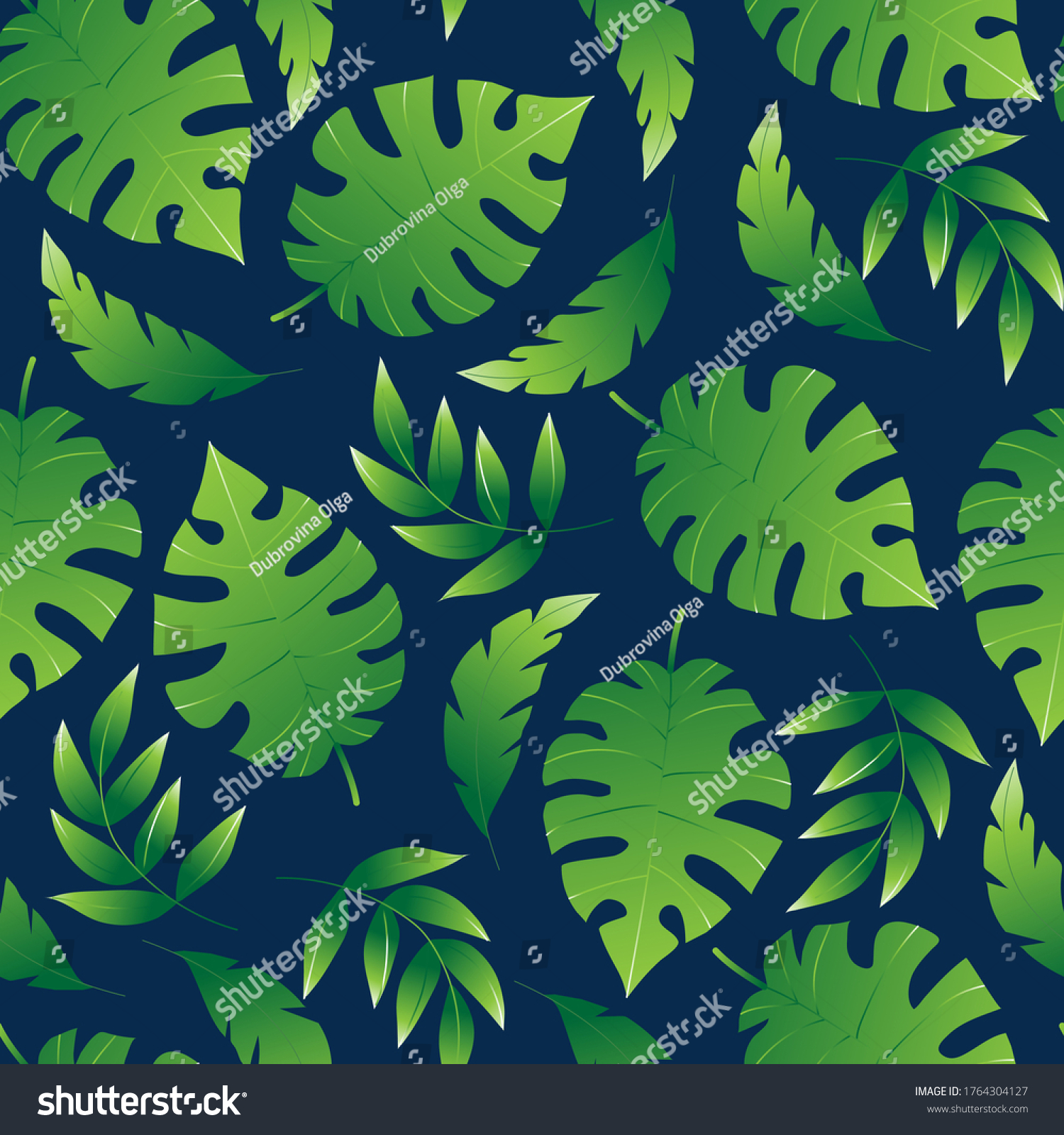 Tropical Palm Leaves Botanical Vector Illustration Stock Vector