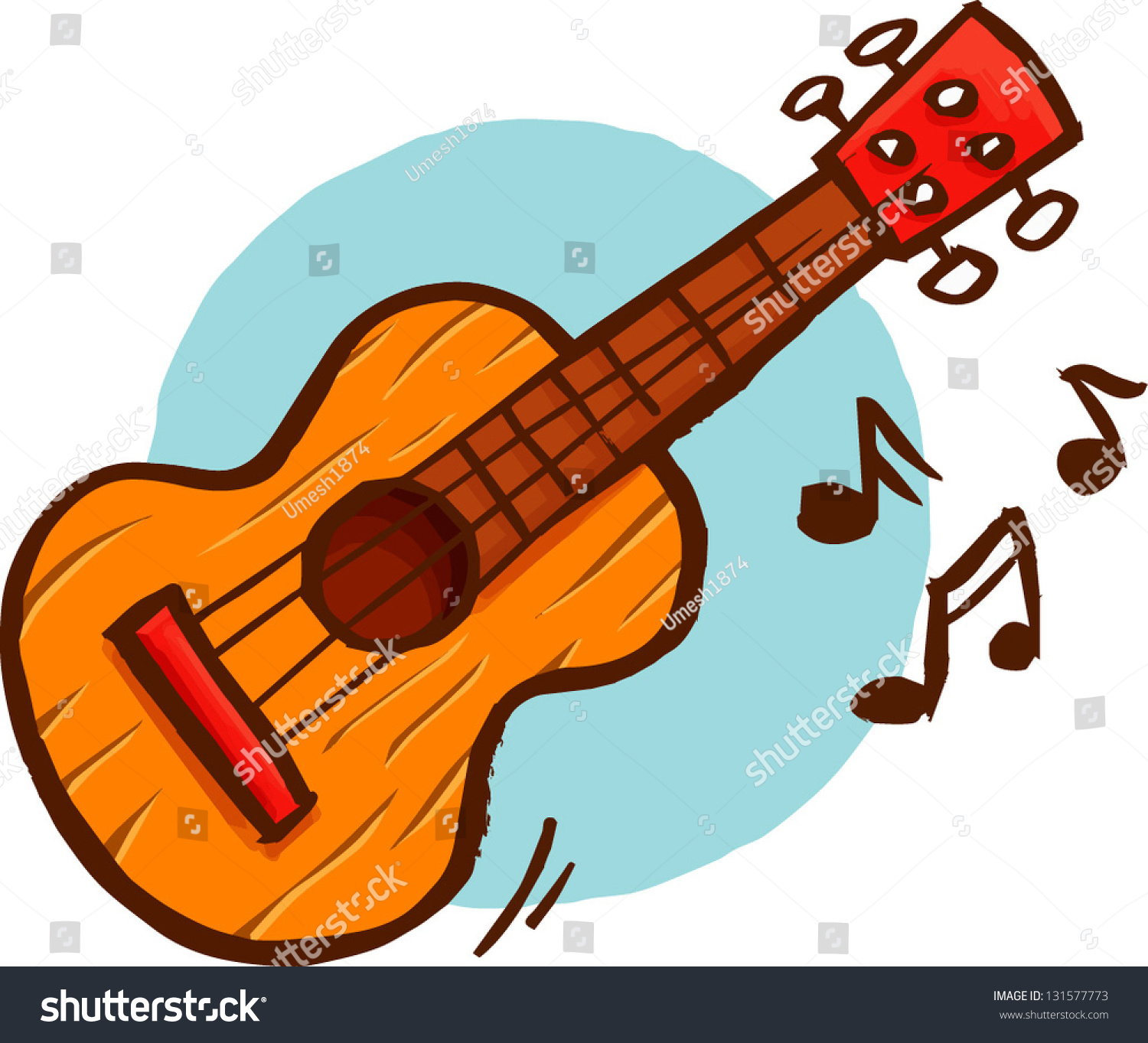 doodle art guitar