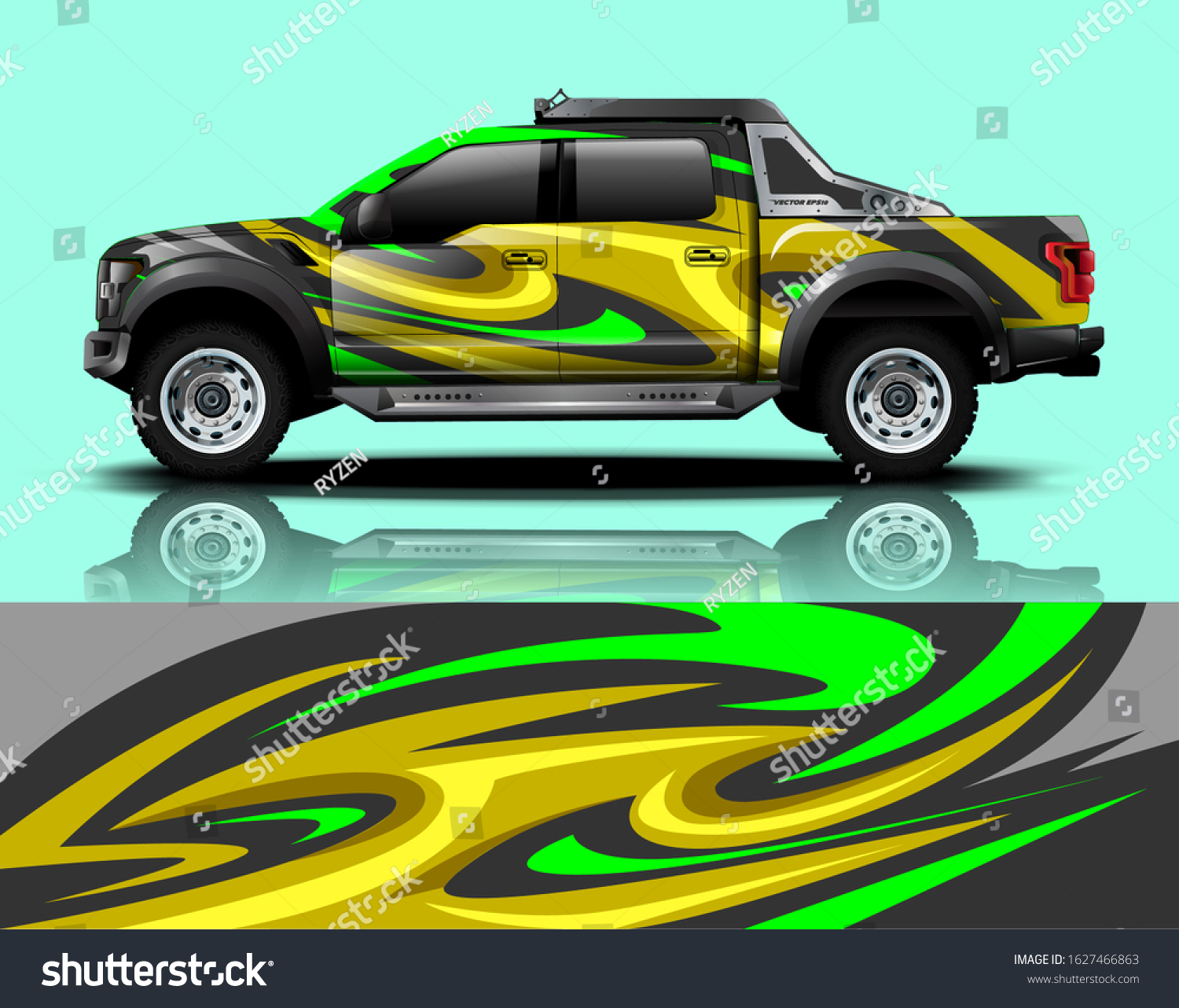 Truck Car Decal Design Vector Kit Stock Vector Royalty Free 1627466863