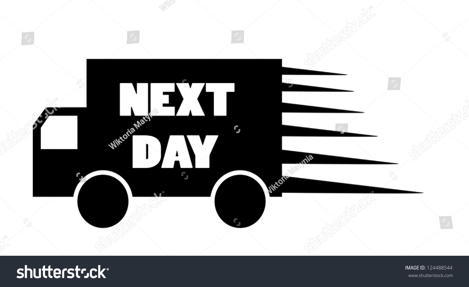 Truck Next Day Delivery Icon Vector - 124488544 : Shutterstock