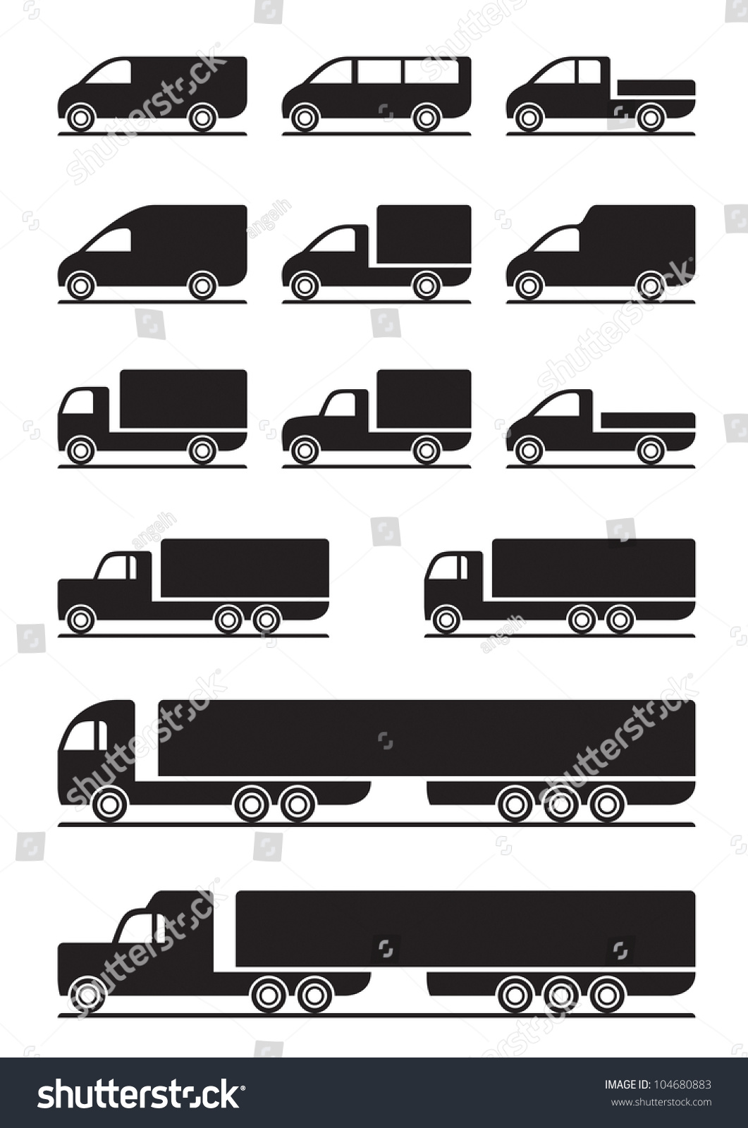 Trucks And Pickups - Vector Illustration - 104680883 : Shutterstock