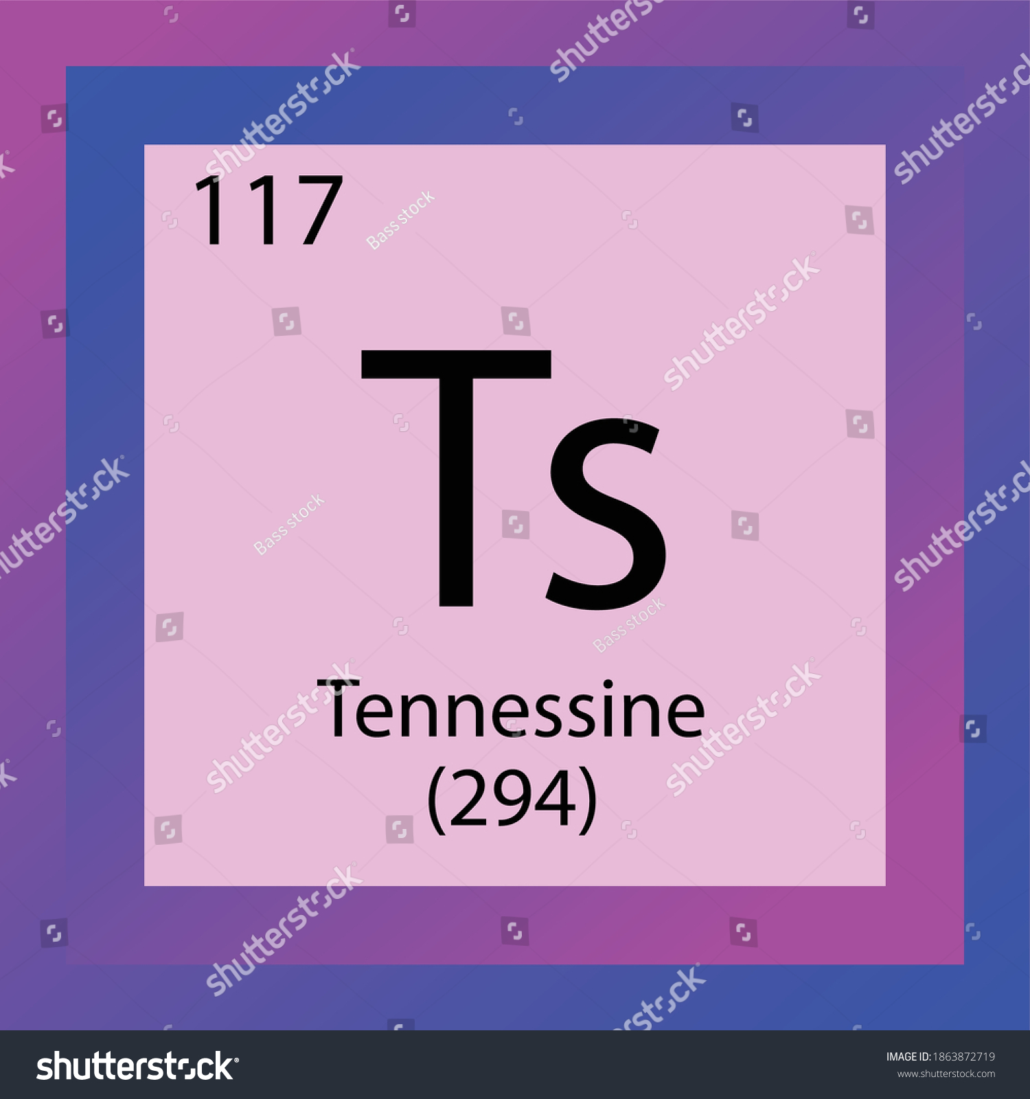 Ts Tennessine Chemical Element Periodic Table Stock Vector Royalty