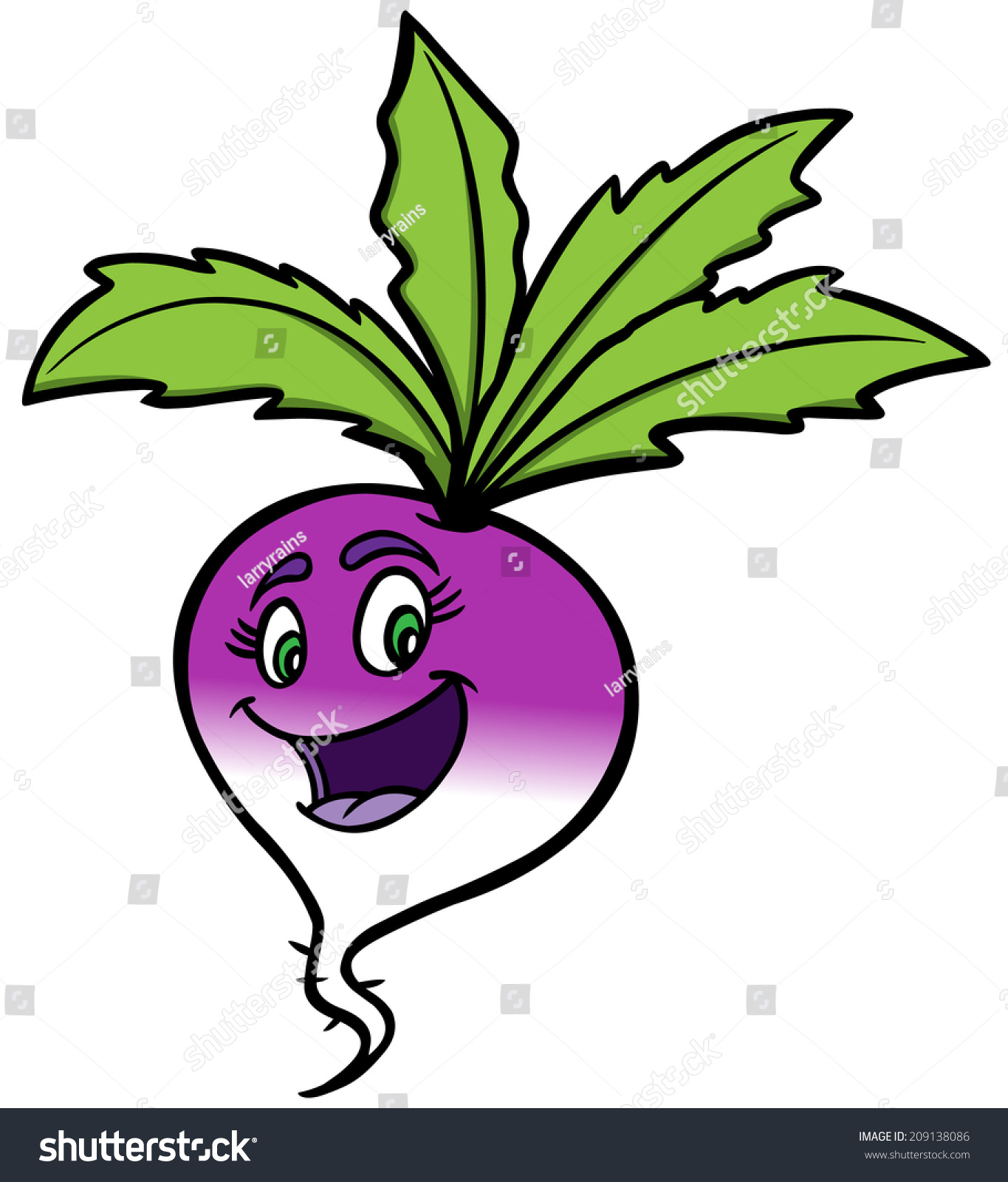 Turnip Cartoon Stock Vector Illustration 209138086 : Shutterstock