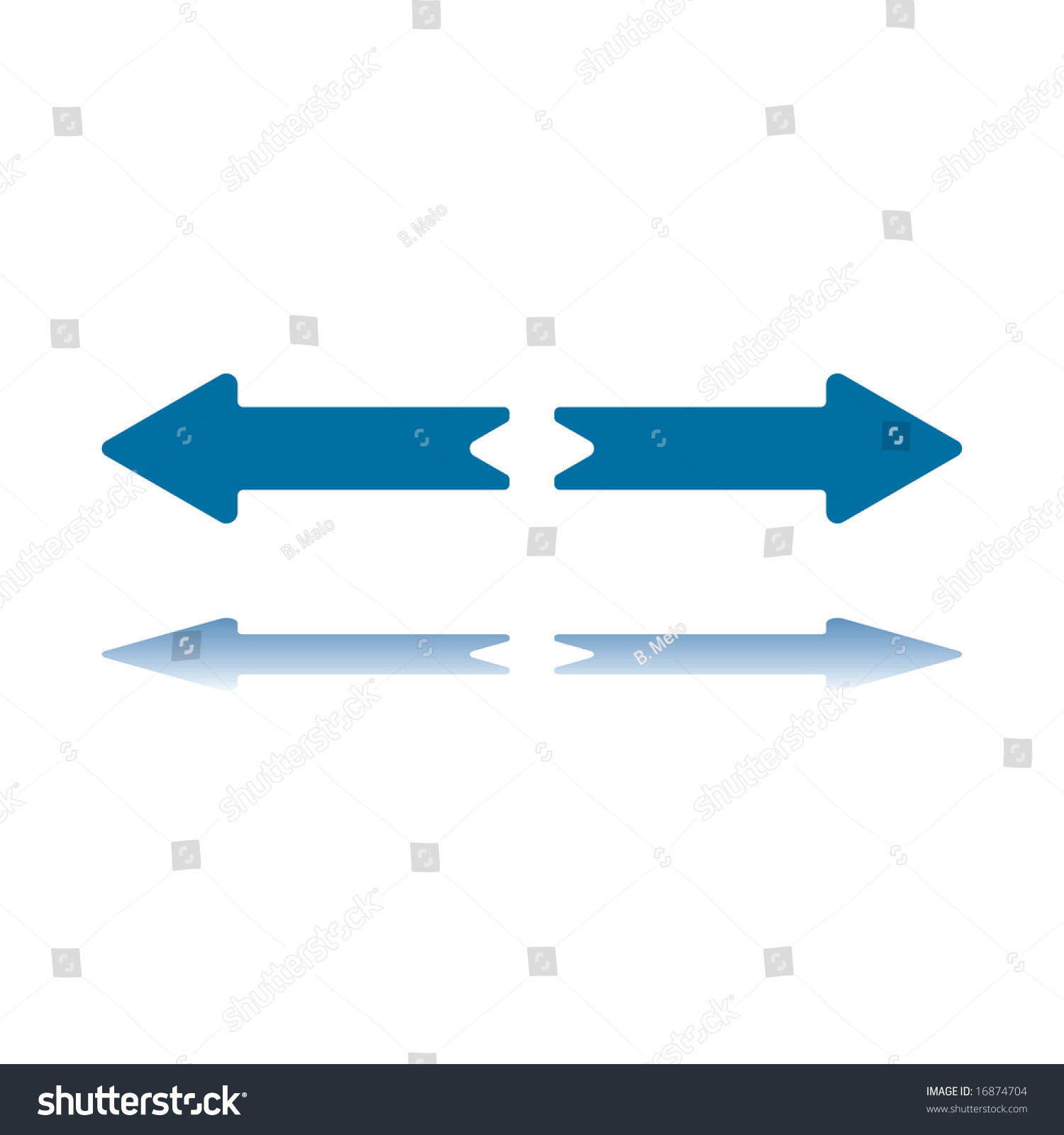 Two Aligned Horizontal Arrows Pointing Opposite Stock Vector 16874704