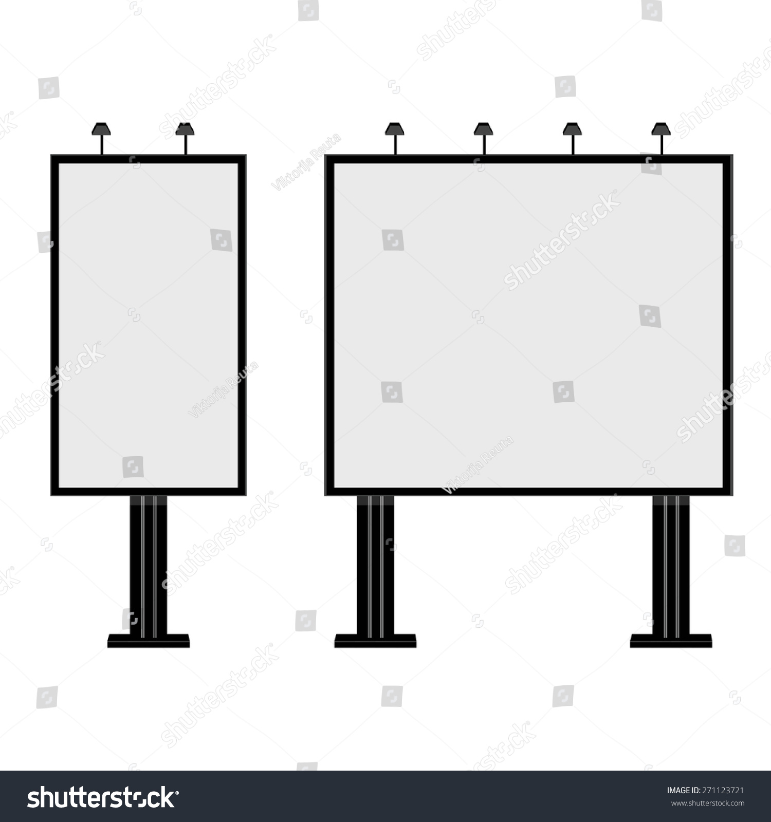 Two Blank ,Template, Advertising Billboards Vector Isolated, Billboard ...