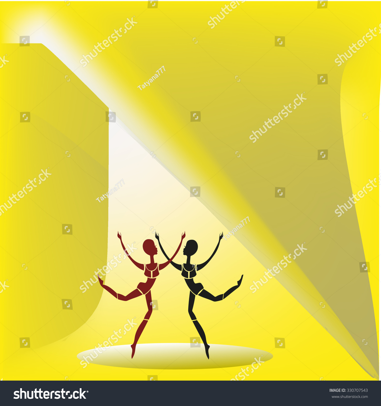 two dancing figures