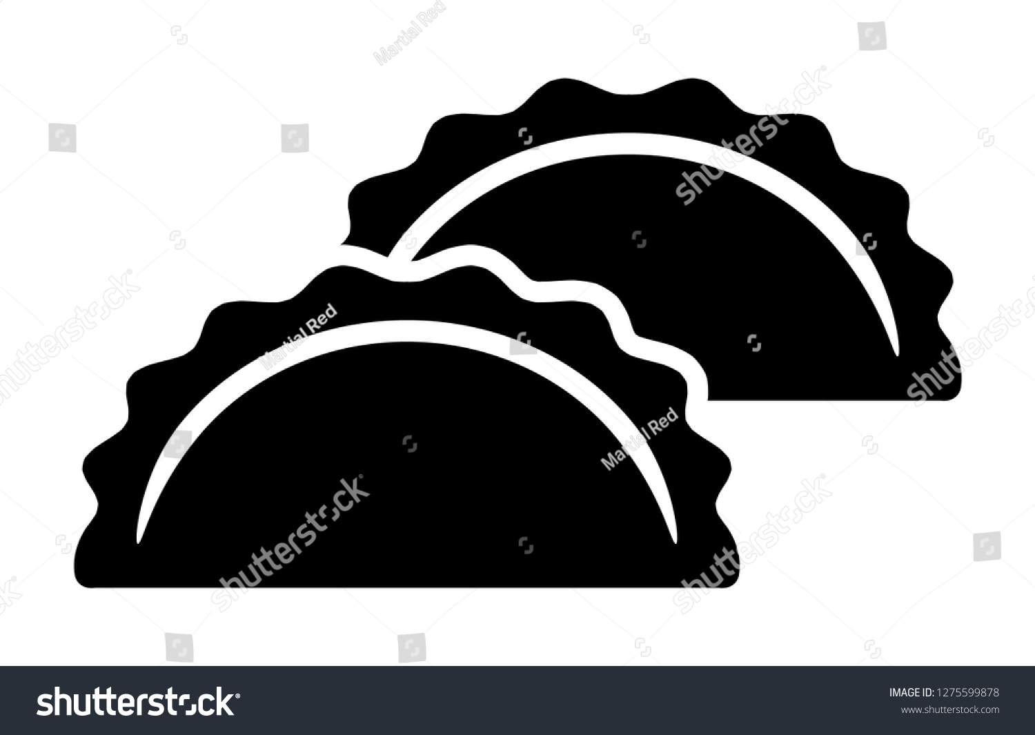 Two Dumplings Potstickers Jiaozi Flat Vector Stock Vector Royalty Free