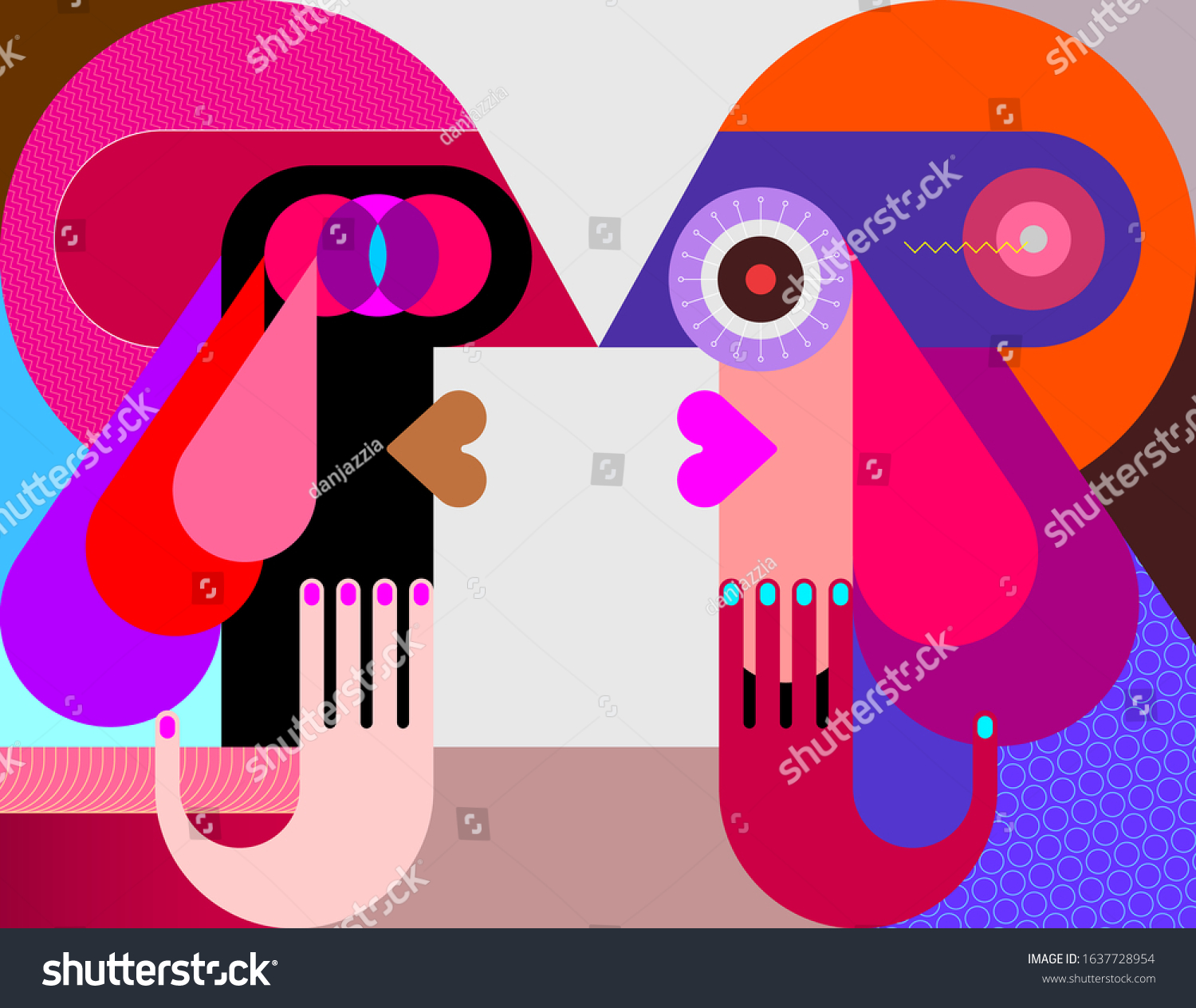 Two People Looking Each Other Modern Stock Vector Royalty Free