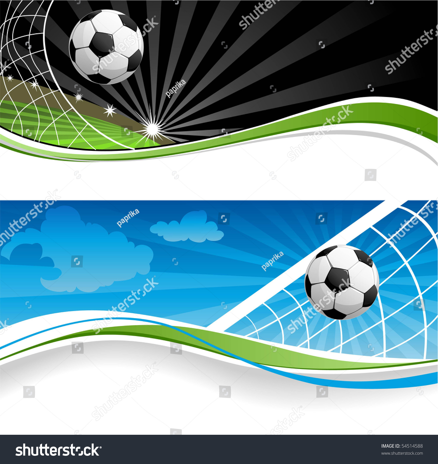 Two Soccer Banners Stock Vector Illustration 54514588 Shutterstock