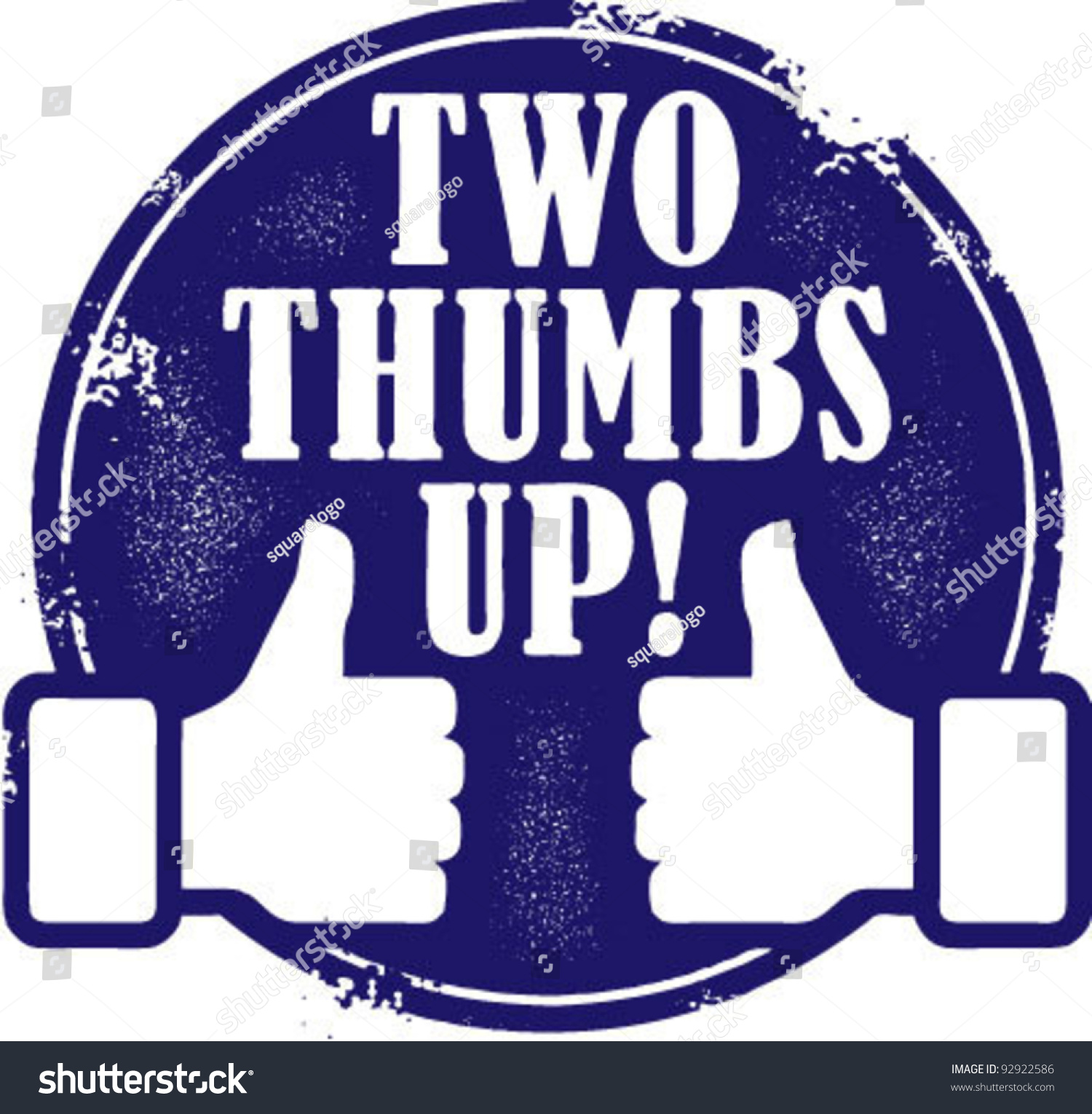 Two Thumbs Up Stamp Stock Vector Illustration 92922586 