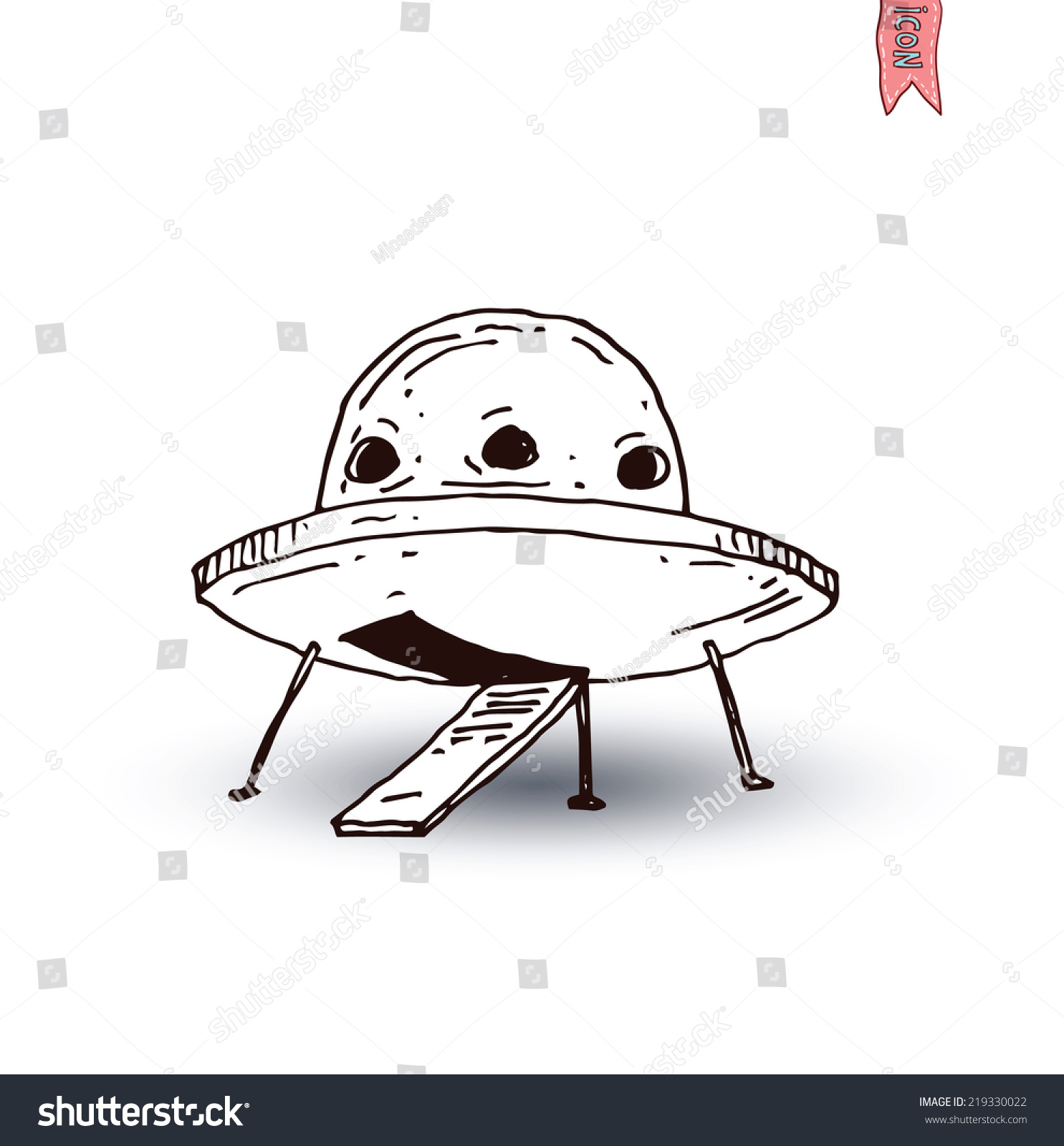 Ufo Icon Hand Drawn Vector Illustration Stock Vector Royalty Free