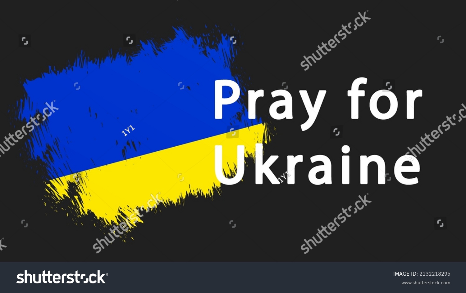 Ukrainian Flag Praying Concept Vector Illustration Stock Vector