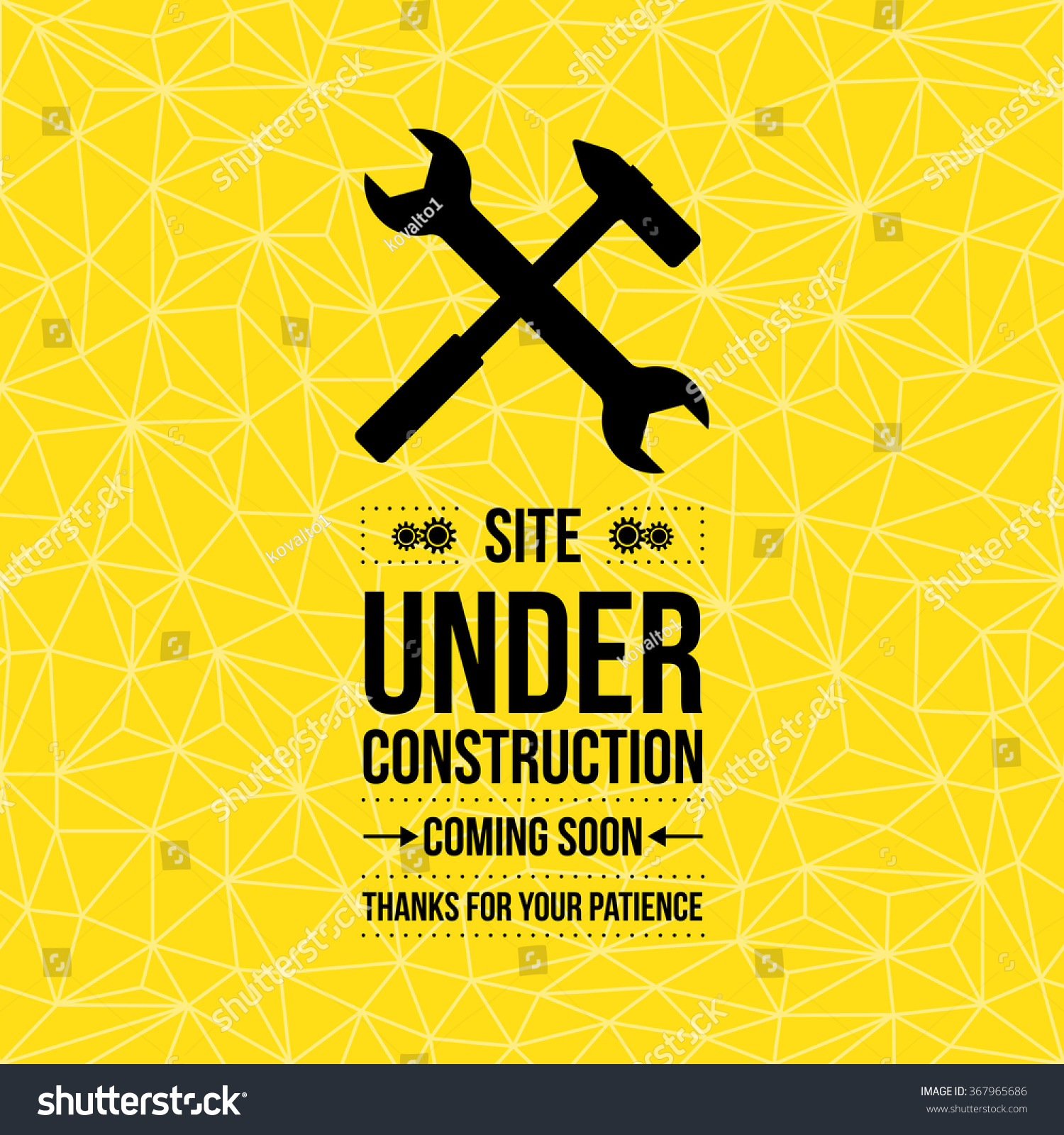 Under Construction Sign Vector Illustration Yellow Stock Vector