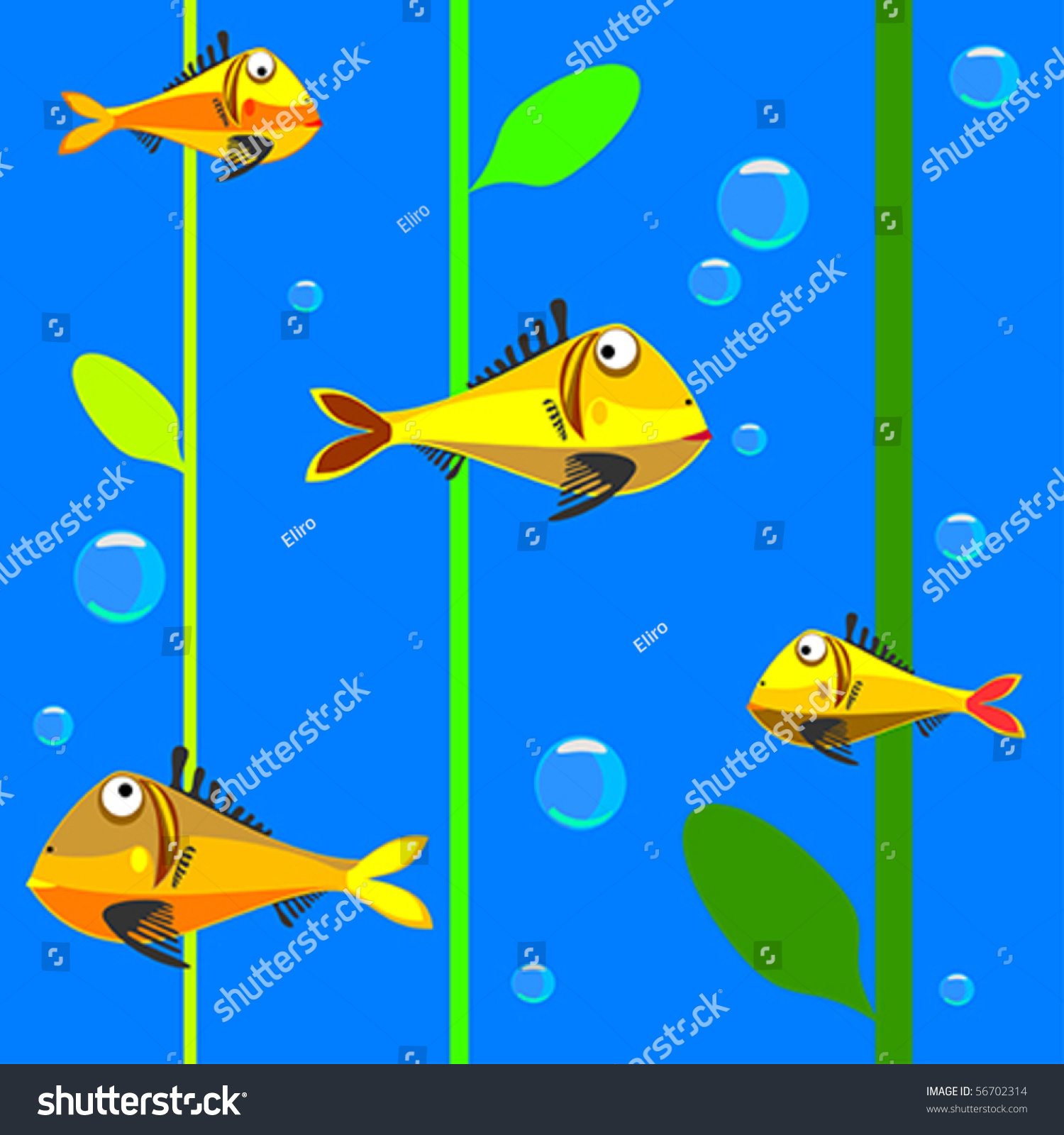 Underwater Cartoon Tiling Scene Stock Vector Illustration 56702314