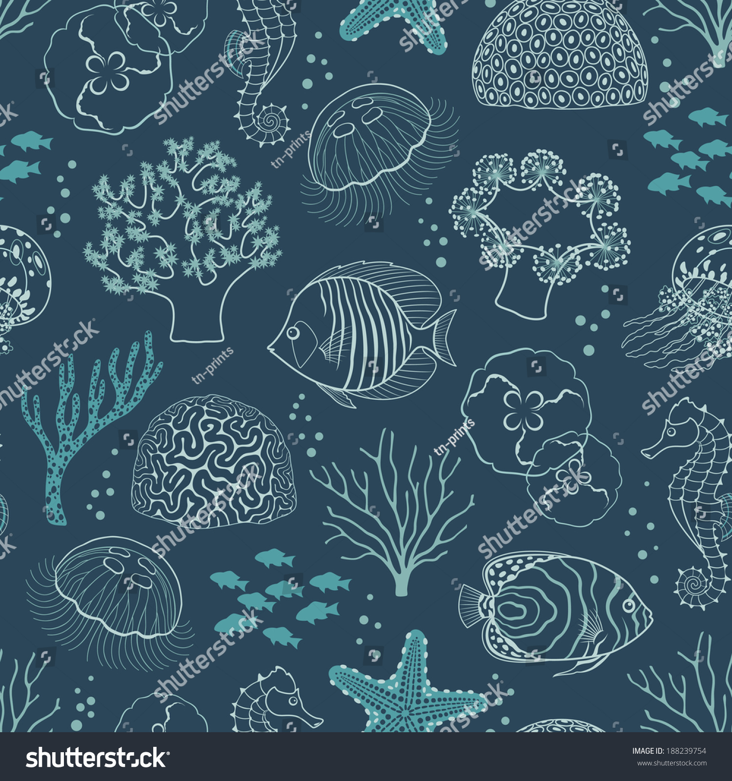 underwater-seamless-pattern-on-dark-blue-background-stock-vector-illustration-188239754