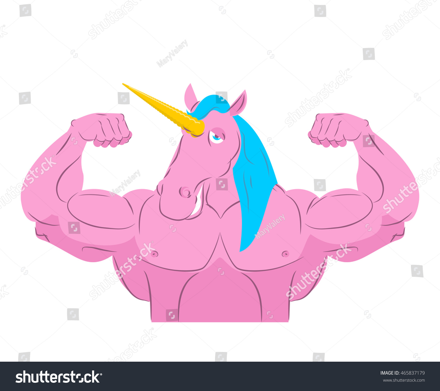 Unicorn Strong Athlete Magic Pet Bodybuilder With Huge Muscles Bodybuilder With Big Biceps