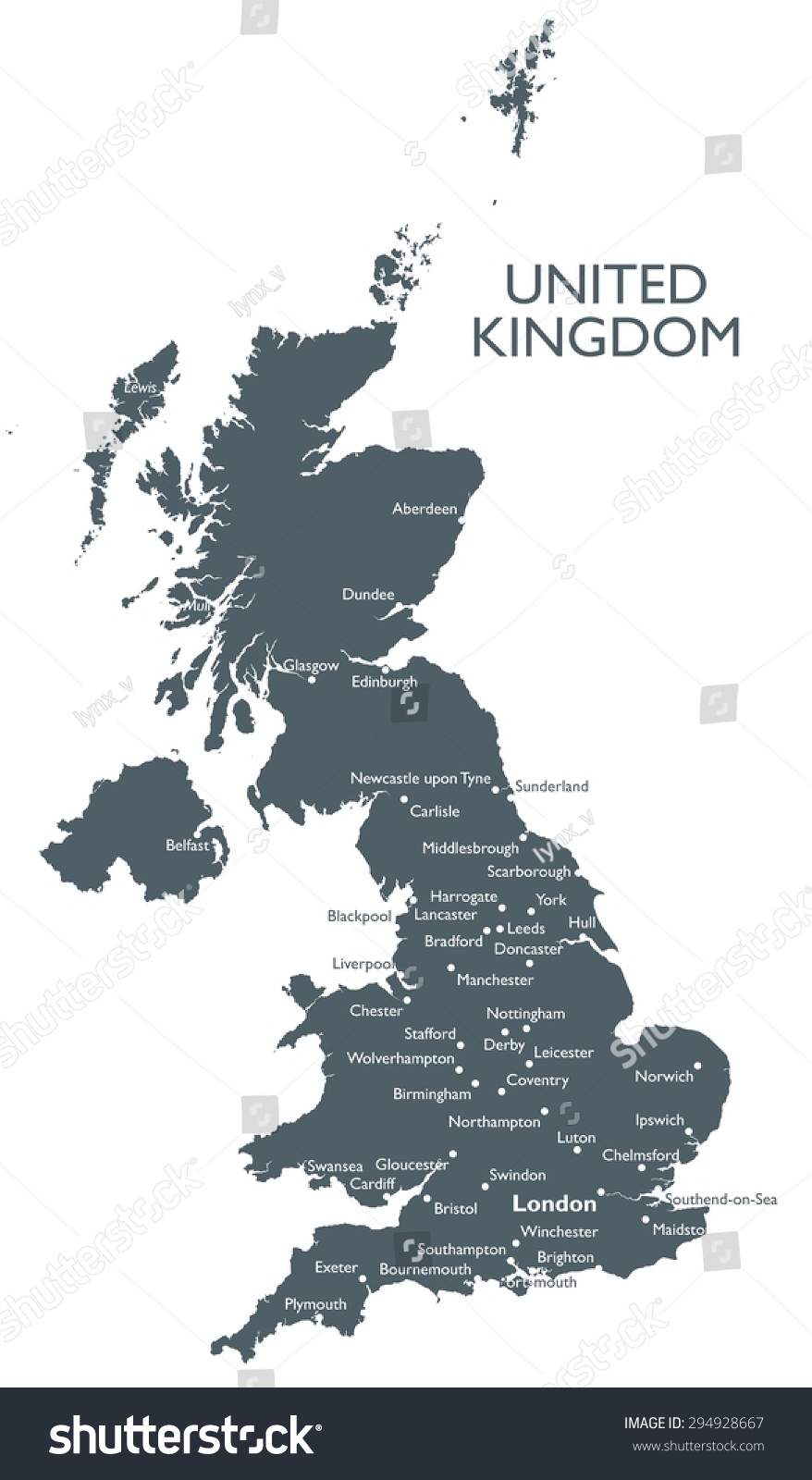 United Kingdom Map Stock Vector Royalty Free Shutterstock