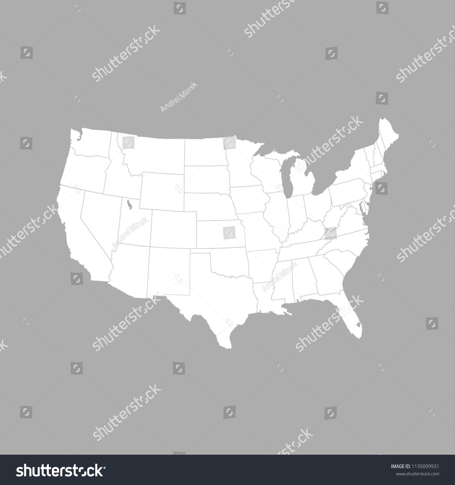 Vektor Stok United States America Map Usa Tanpa Royalti