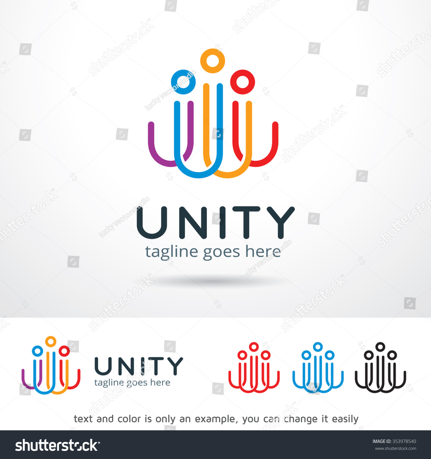 Unity Logo Template Design Vector Stock Vector 353978540 - Shutterstock